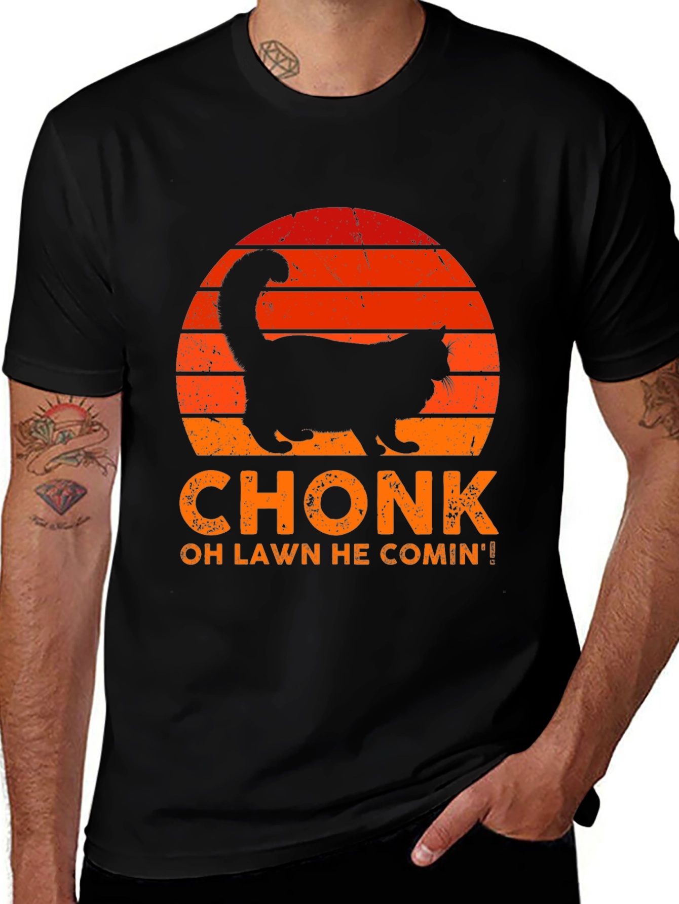Chonk Cat T-Shirt - Oh Lawd He Comin!