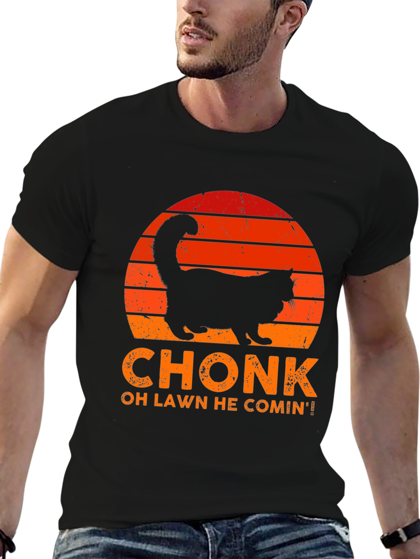 Chonk Cat T-Shirt - Oh Lawd He Comin!