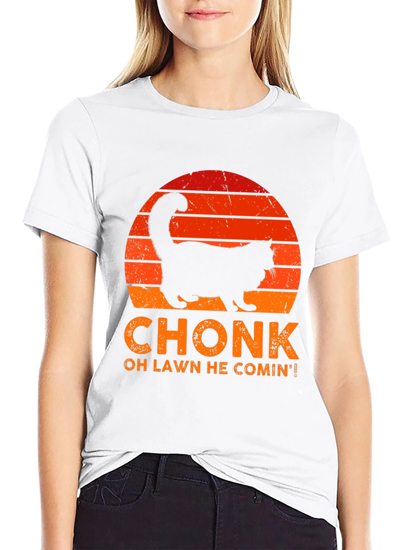 Chonk Cat T-Shirt - Oh Lawd He Comin!