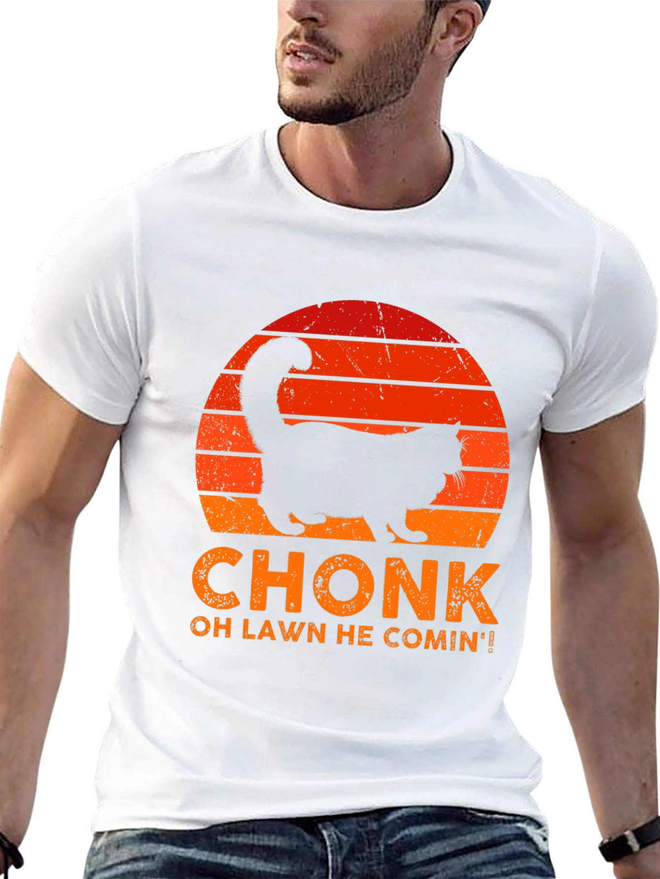 Chonk Cat T-Shirt - Oh Lawd He Comin!
