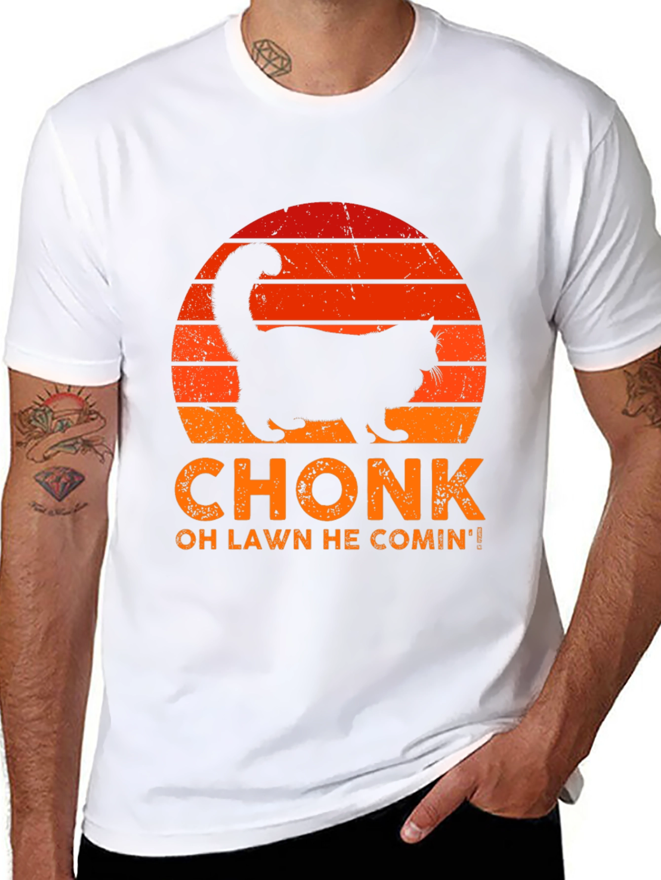 Chonk Cat T-Shirt - Oh Lawd He Comin!