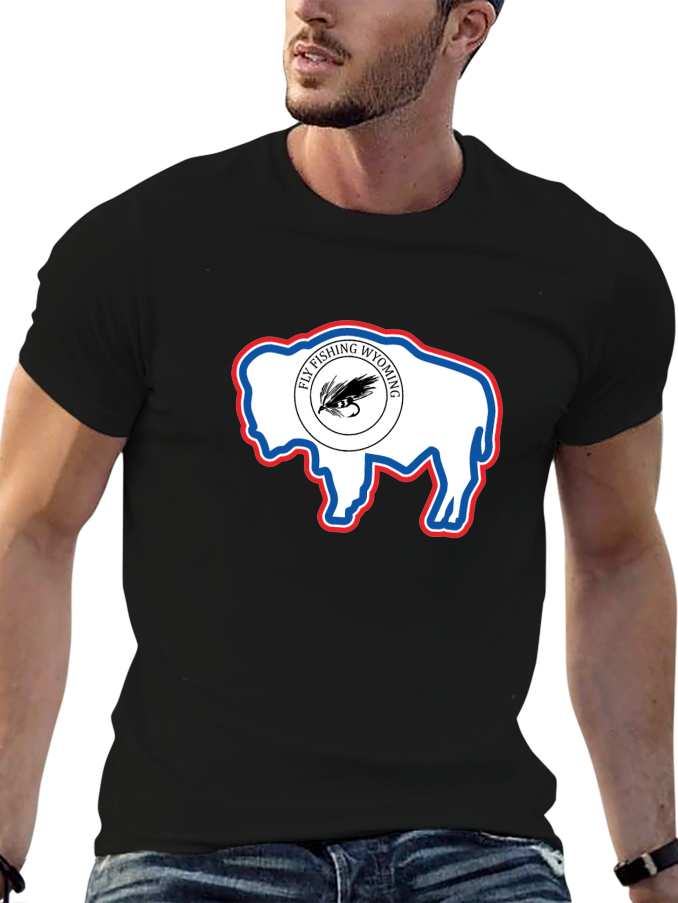 Wyoming Fly Fishing Buffalo T-Shirt
