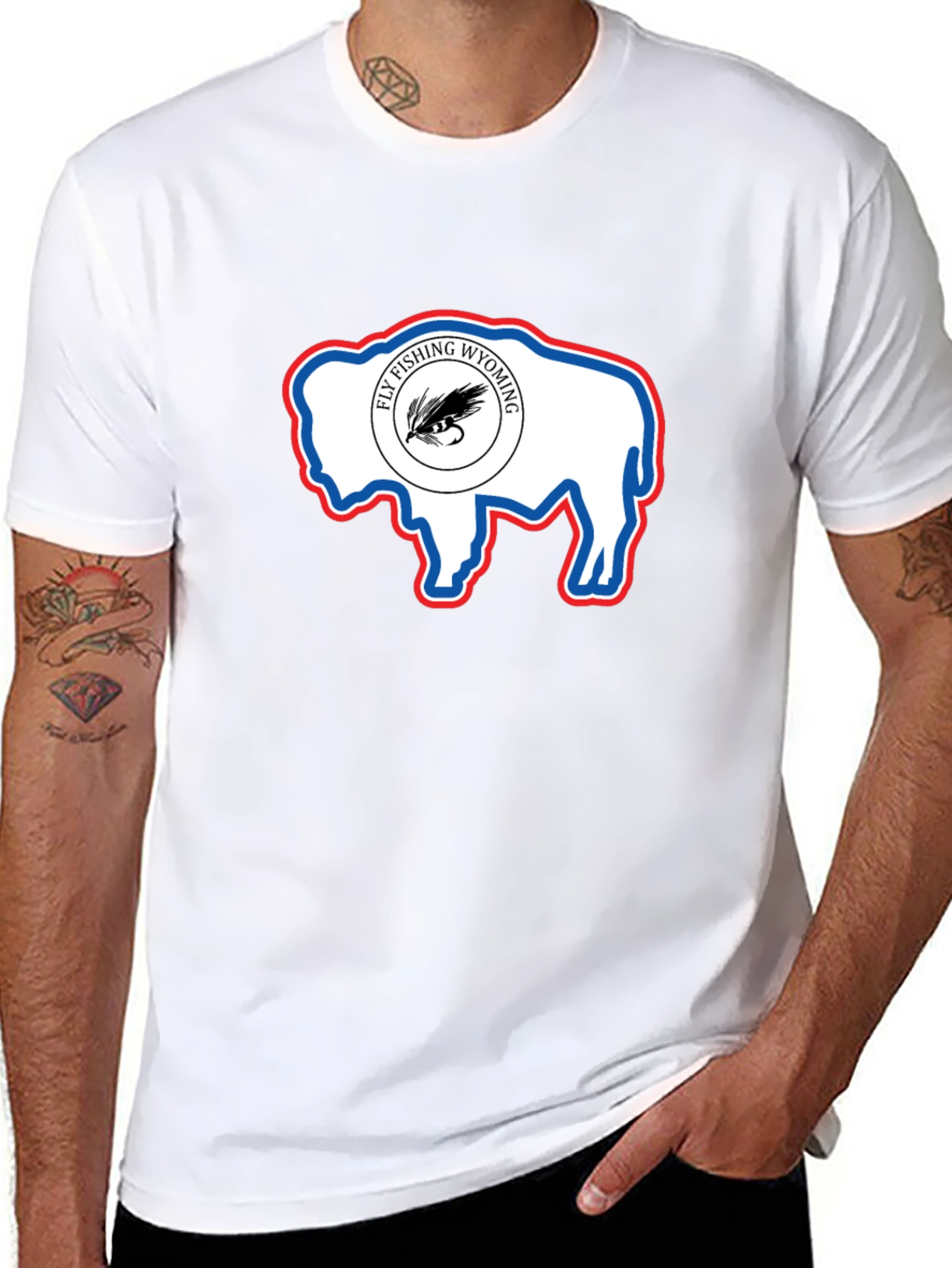 Wyoming Fly Fishing Buffalo T-Shirt