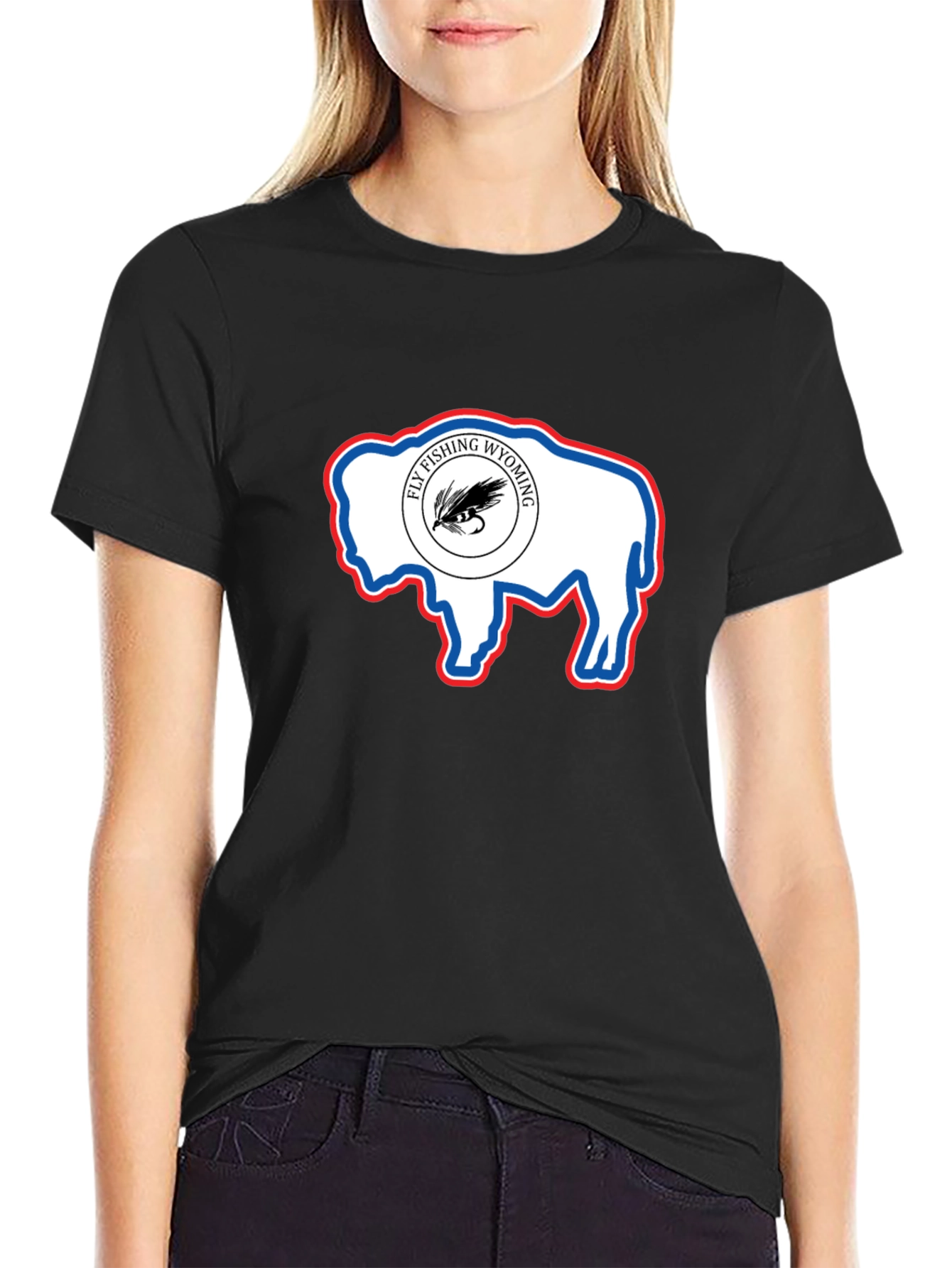 Wyoming Fly Fishing Buffalo T-Shirt