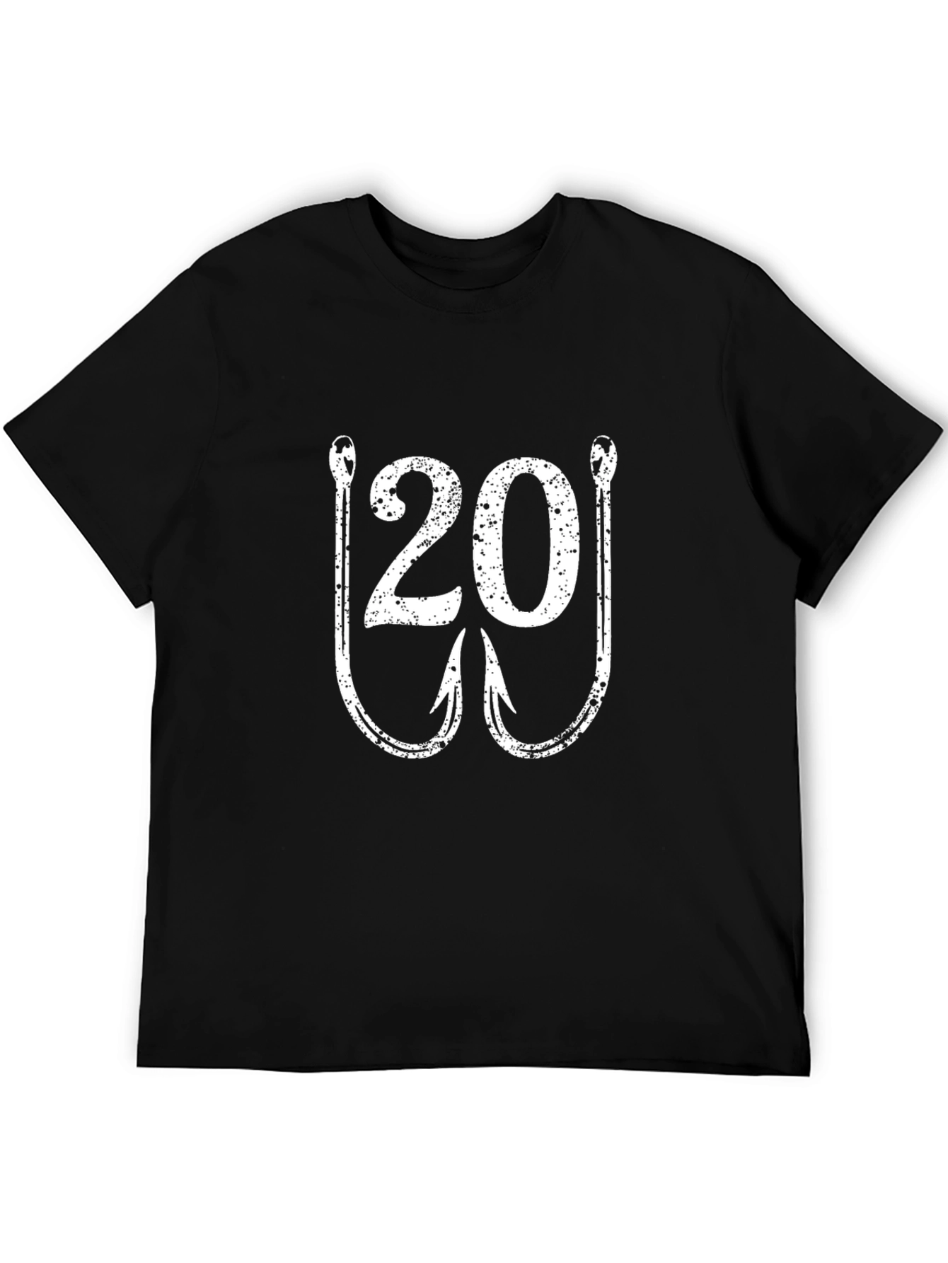 Fishing Hook 20 T-Shirt - Black Graphic Tee