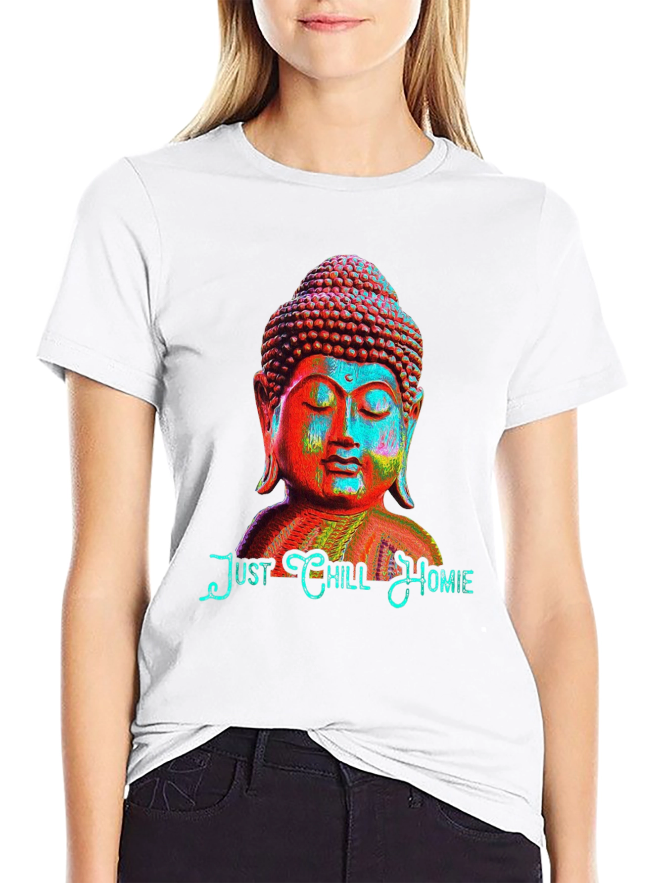 Just Chill Homie Buddha Graphic T-Shirt