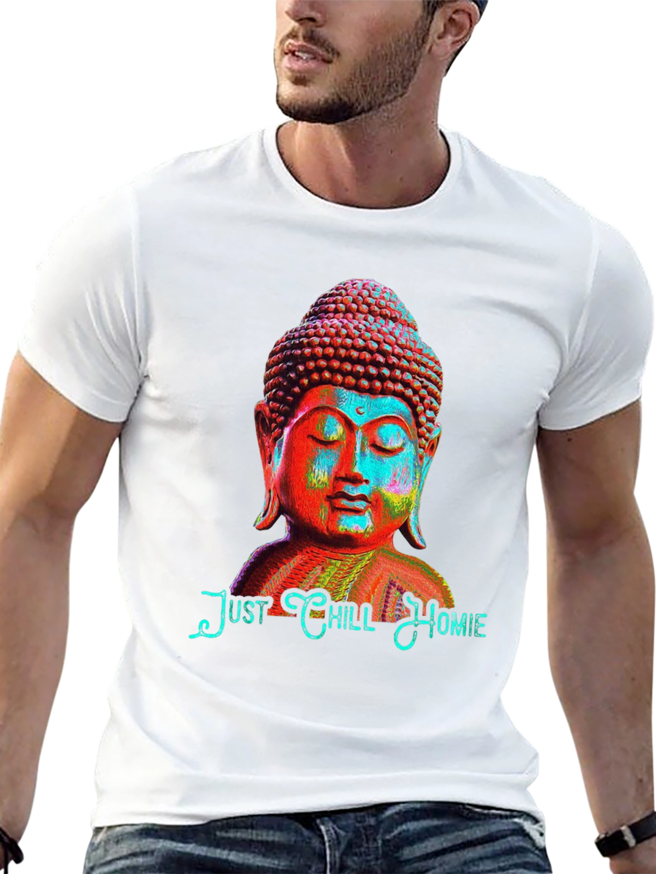 Just Chill Homie Buddha Graphic T-Shirt