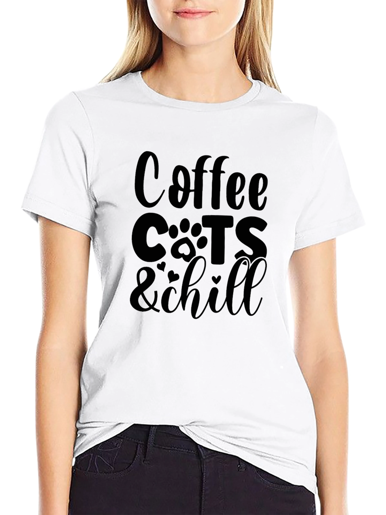 Coffee Cats & Chill Black Graphic Tee