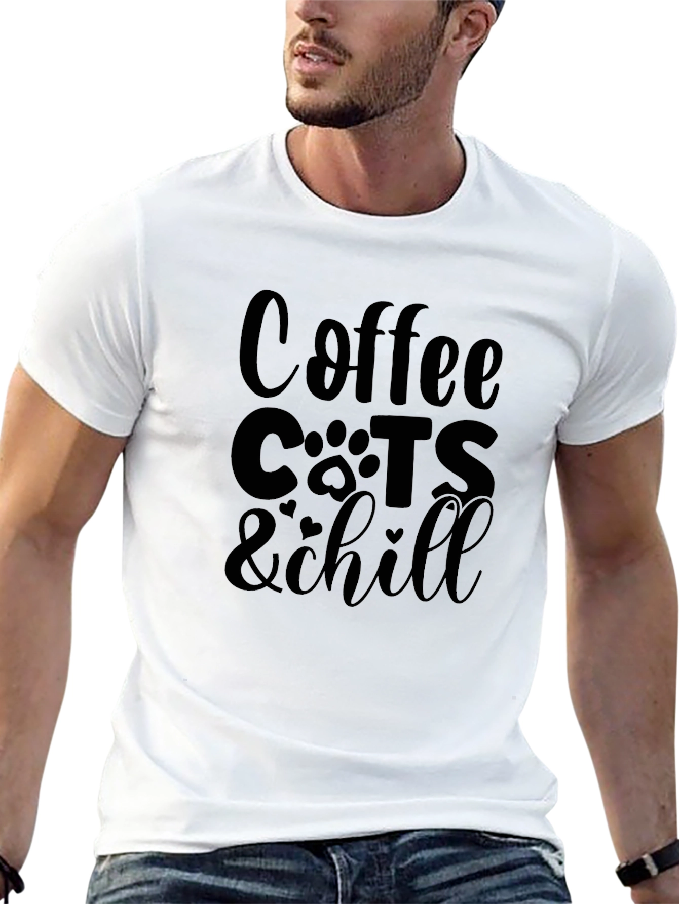 Coffee Cats & Chill Black Graphic Tee