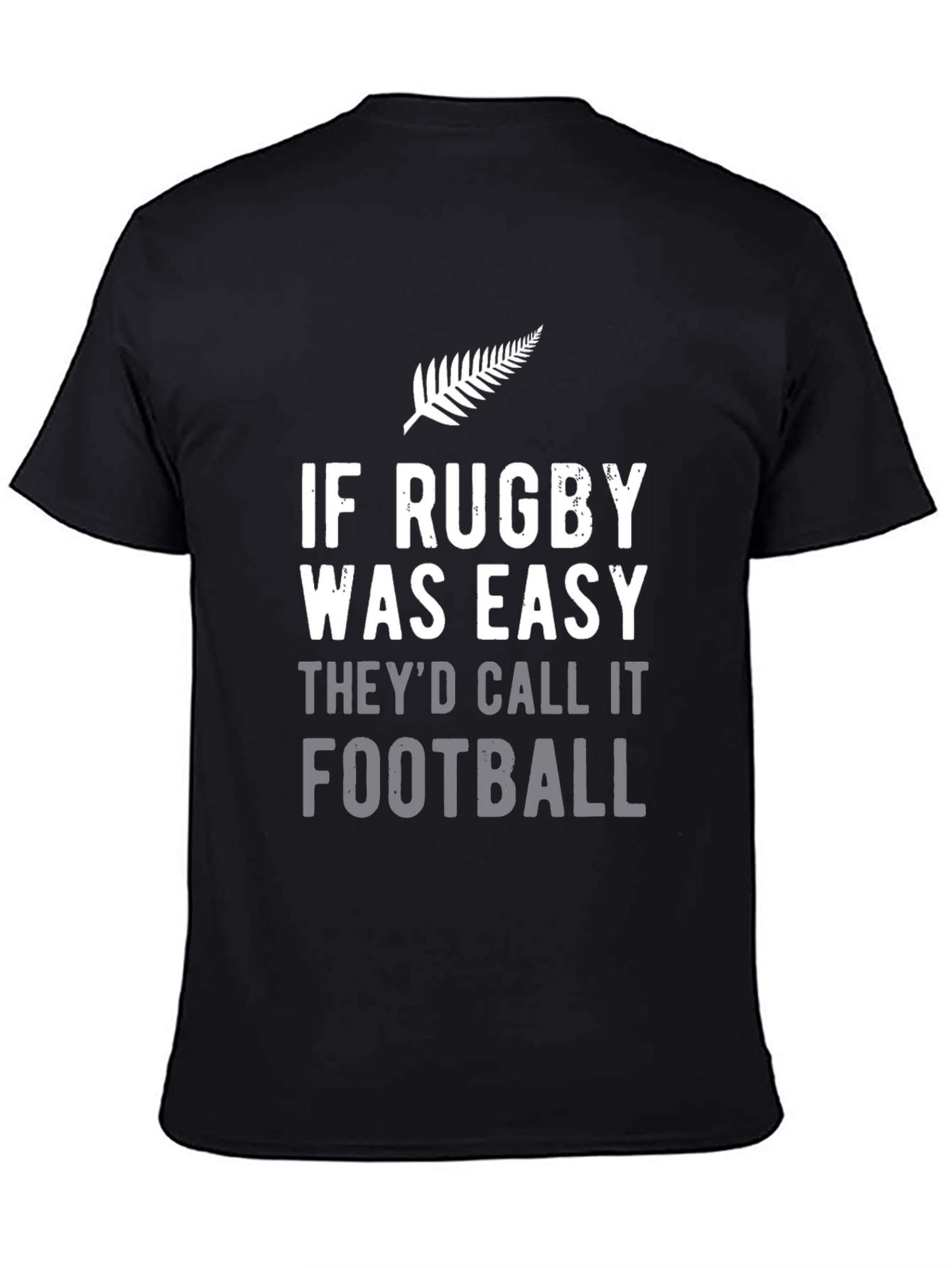 Rugby vs Football Graphic T-Shirt - Black