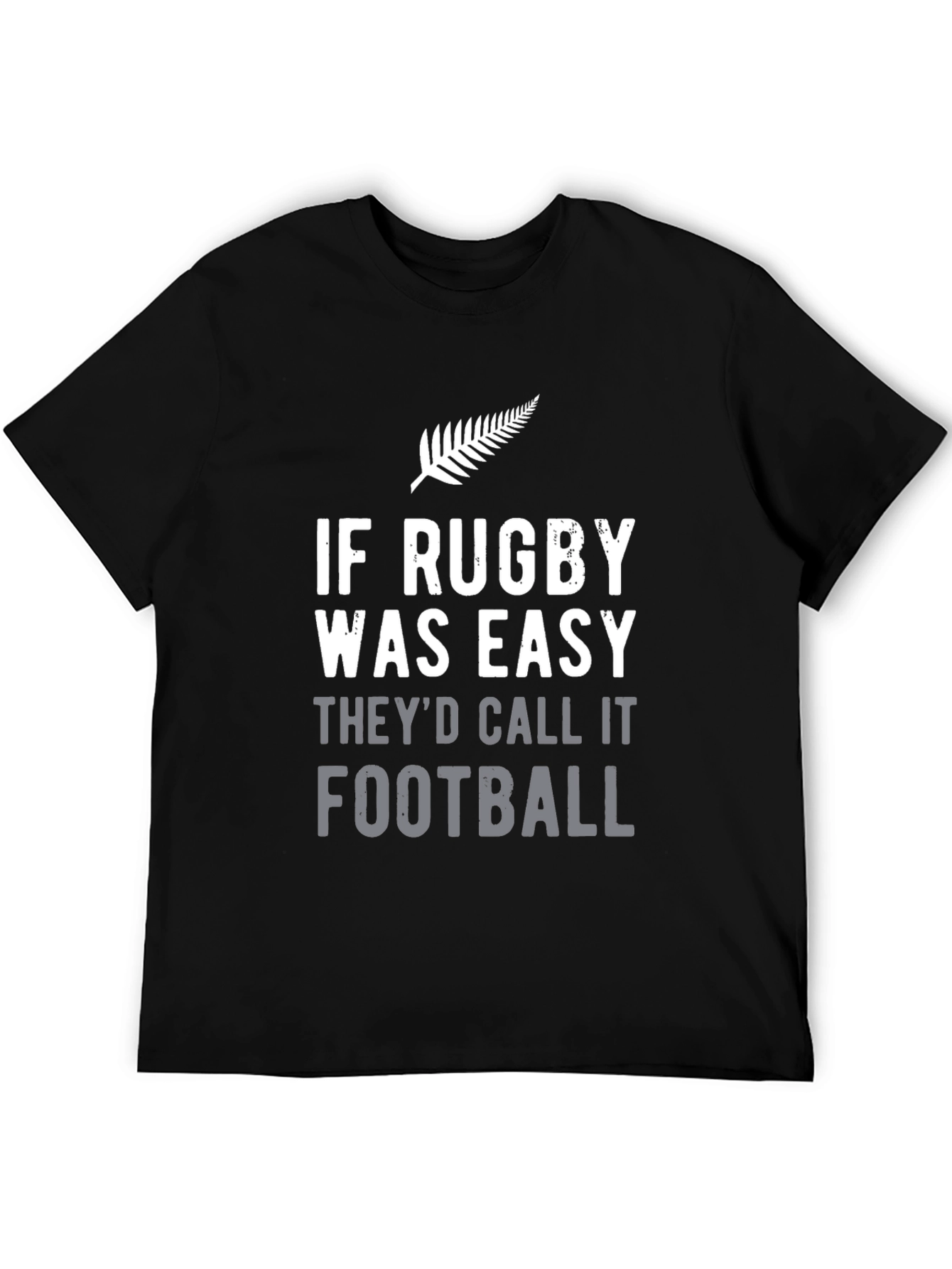Rugby vs Football Graphic T-Shirt - Black
