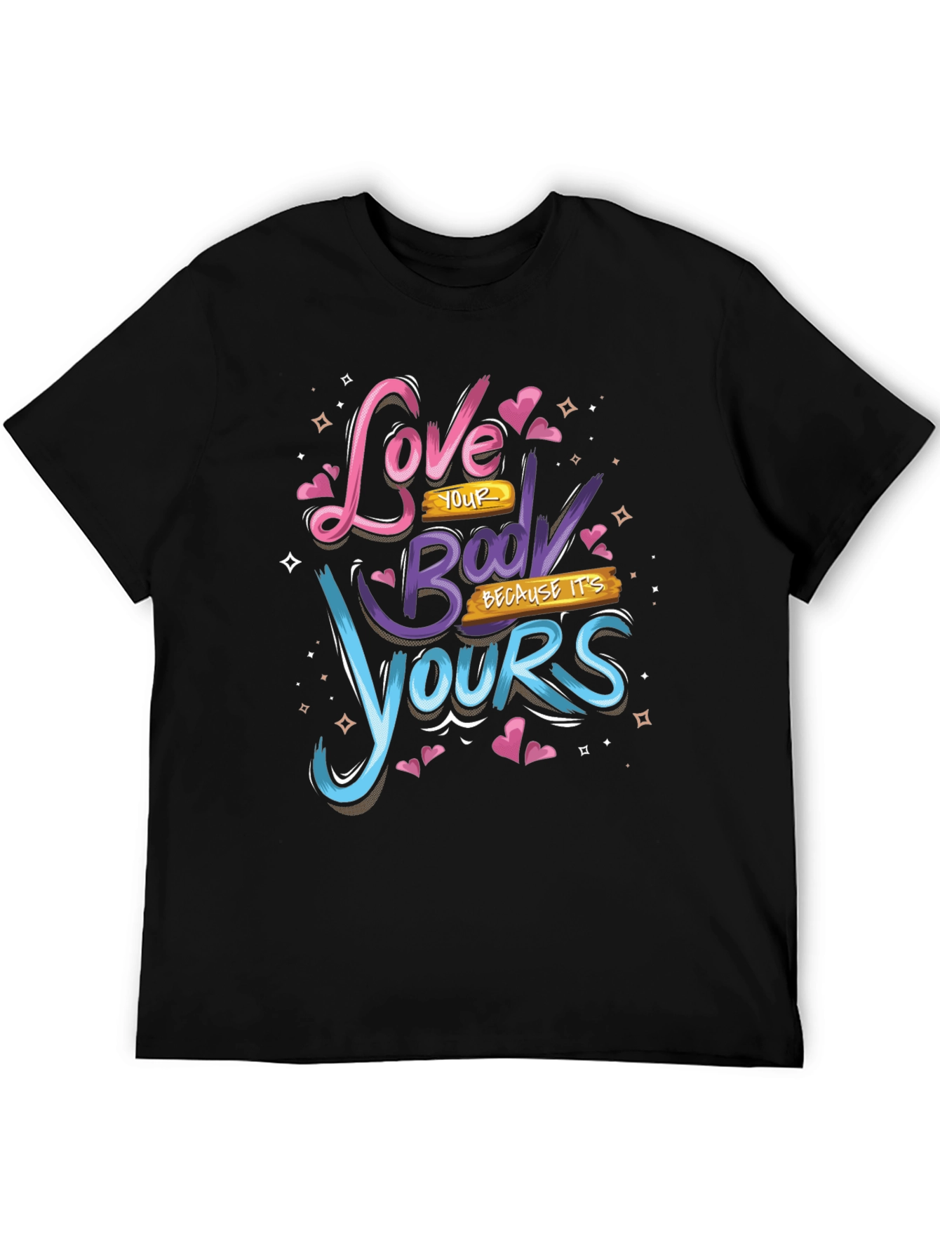 Love Your Body Black Graphic Tee