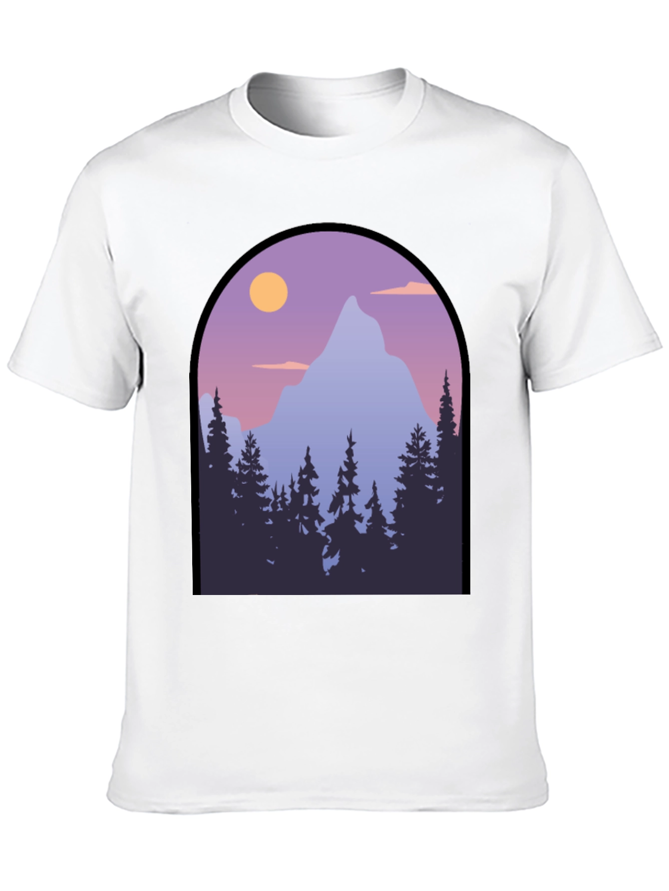 Mountain Vista Graphic Tee - Black Cotton Blend