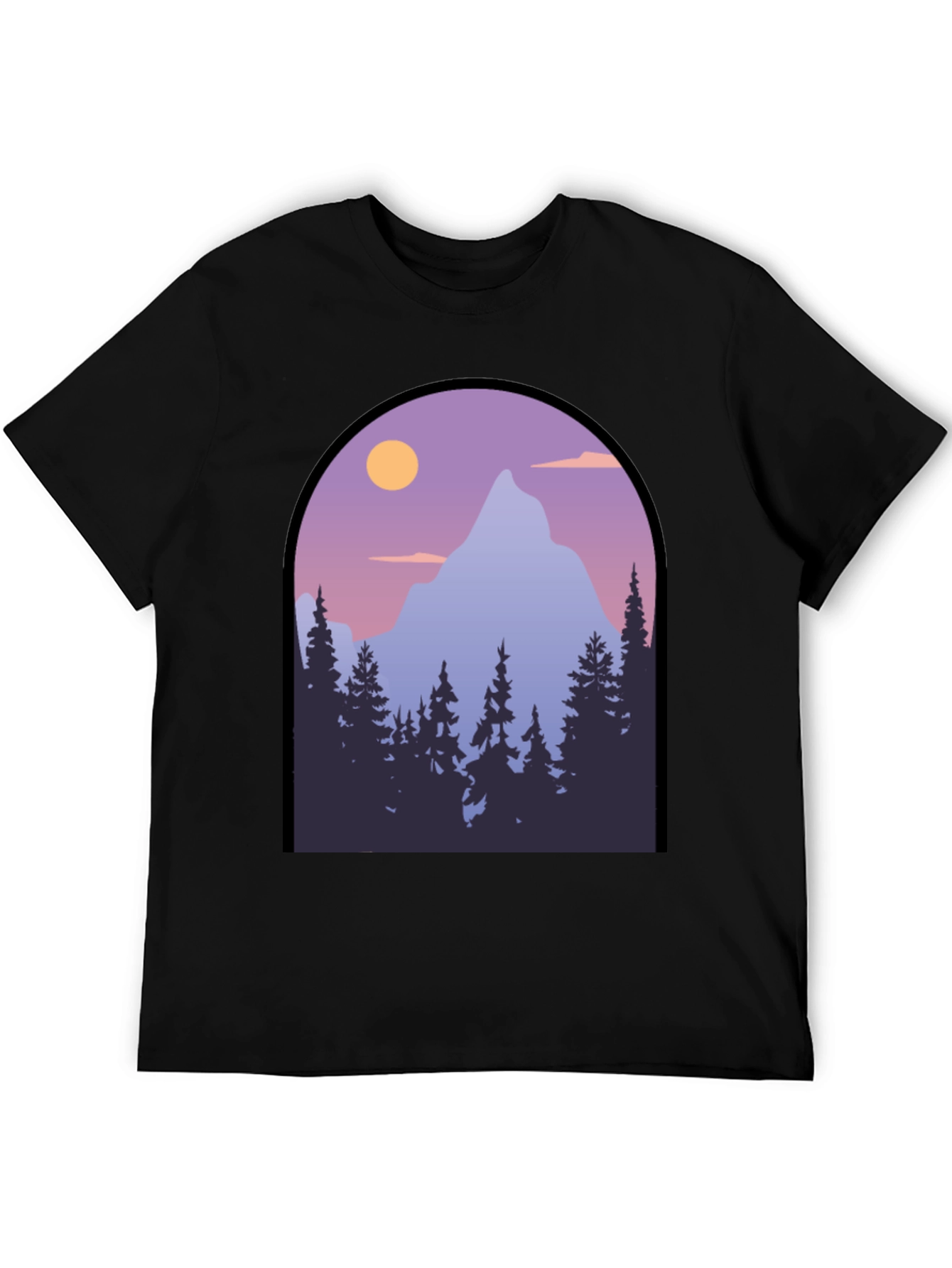 Mountain Vista Graphic Tee - Black Cotton Blend