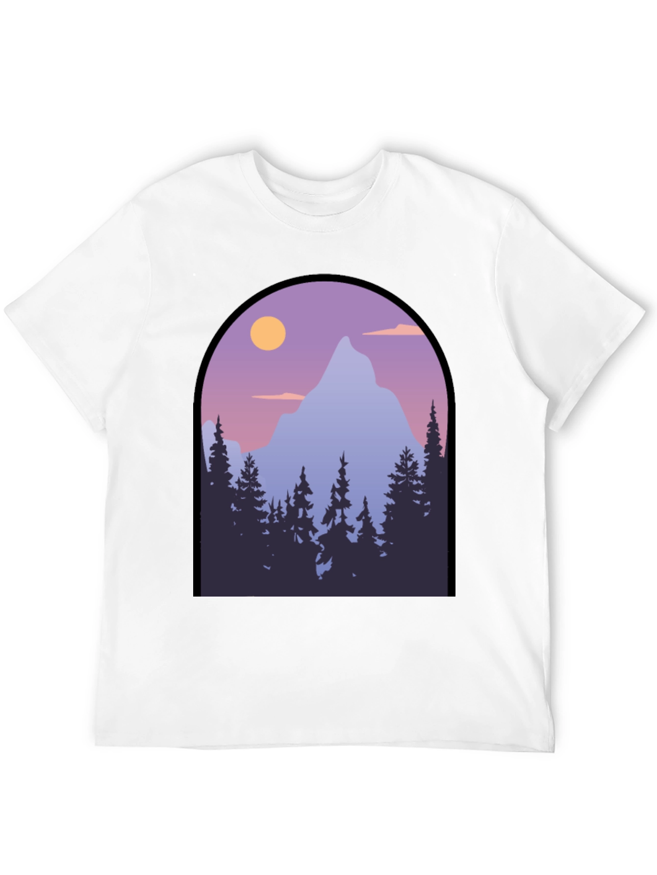 Mountain Vista Graphic Tee - Black Cotton Blend