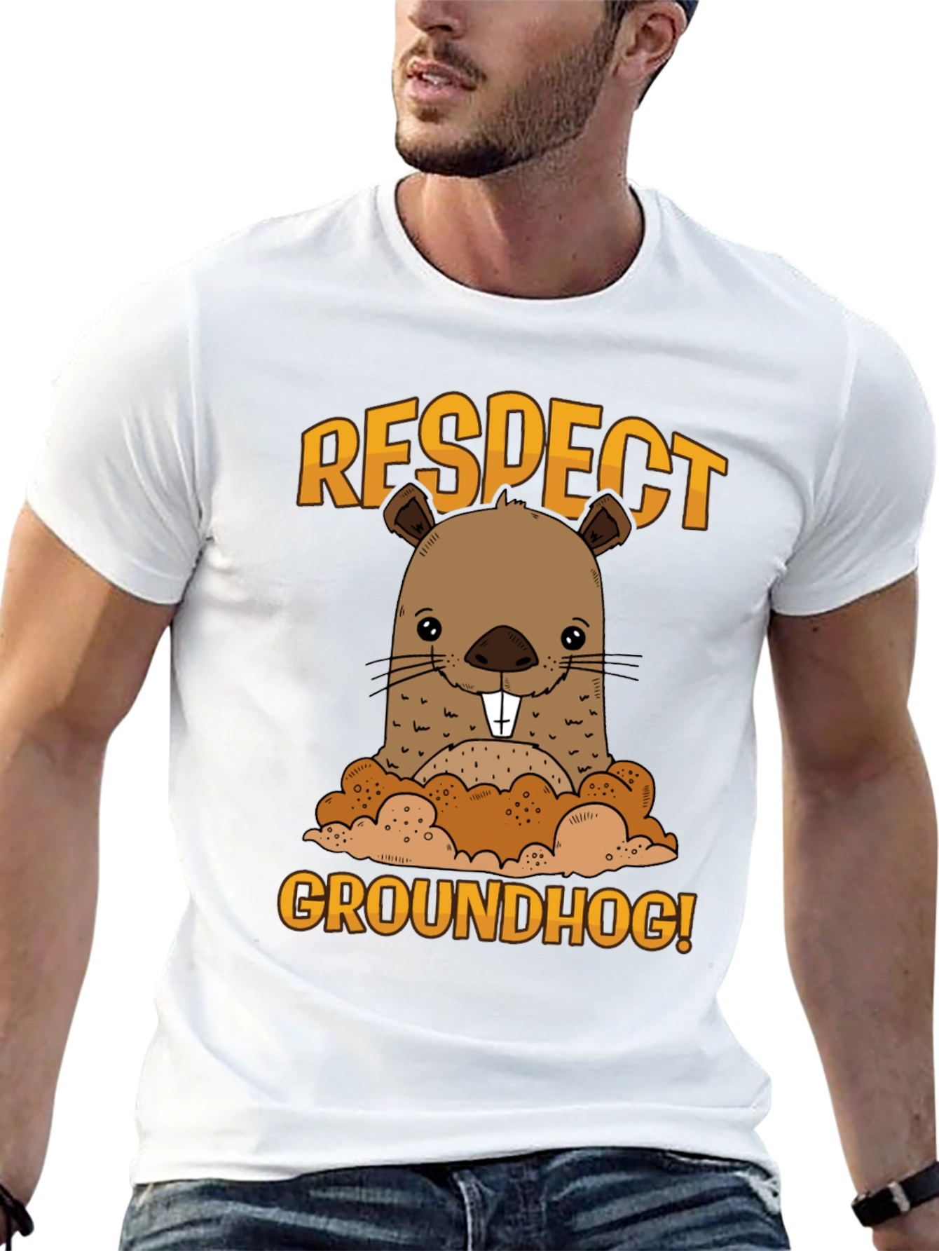 Respect Groundhog Funny Graphic T-Shirt