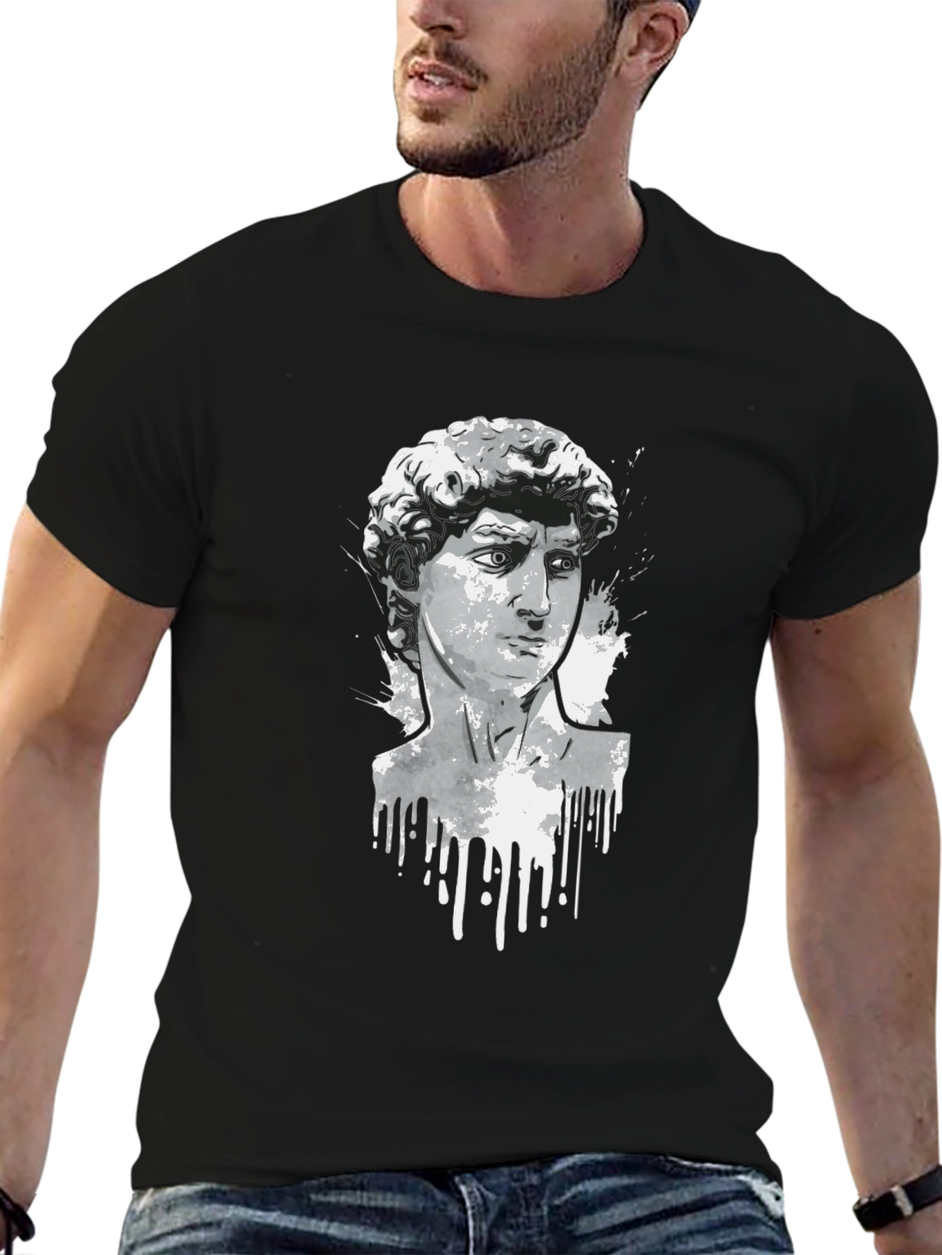 David Statue Graphic Tee - Modern Art Shirt