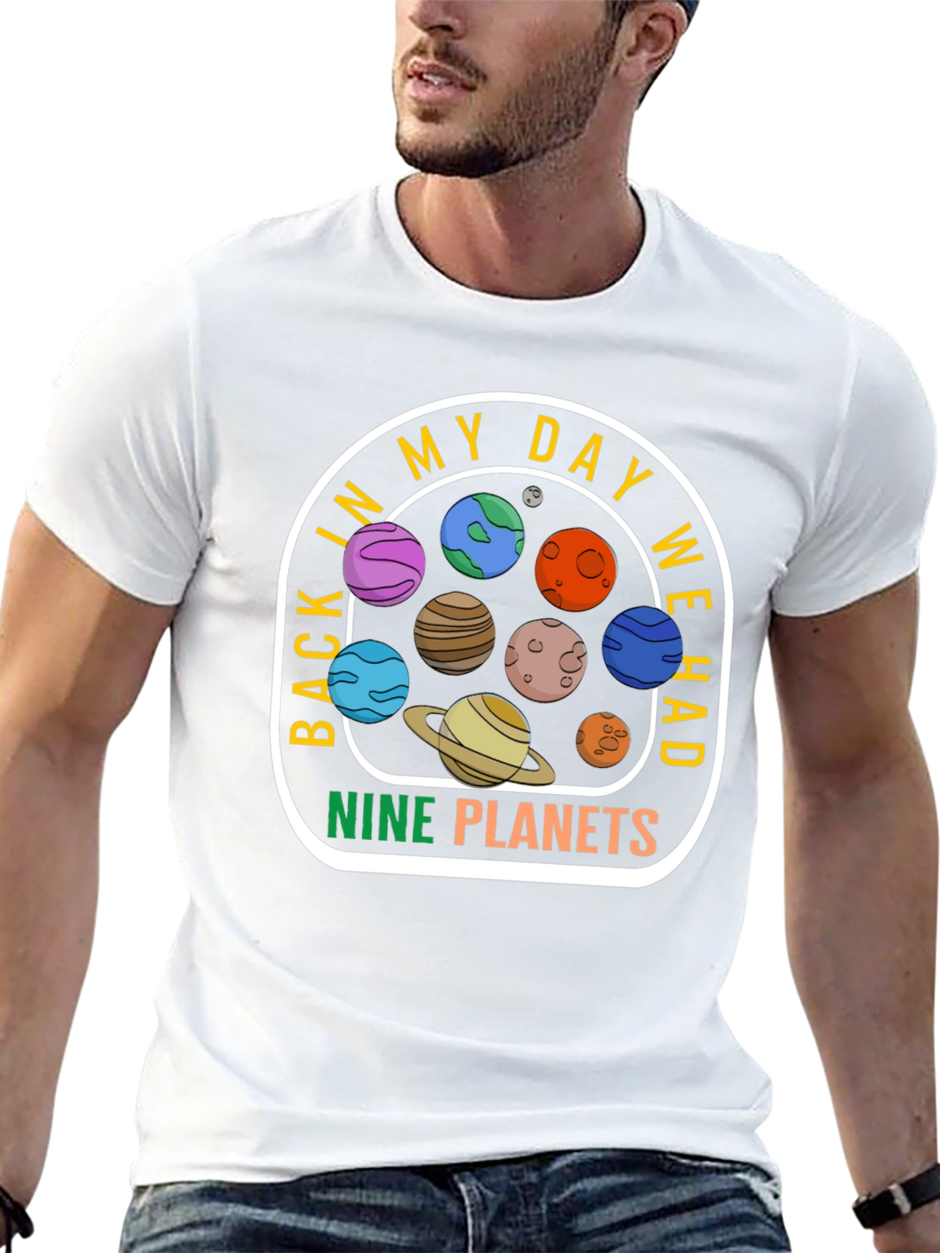 Retro Nine Planets T-Shirt - Space Lover Gift