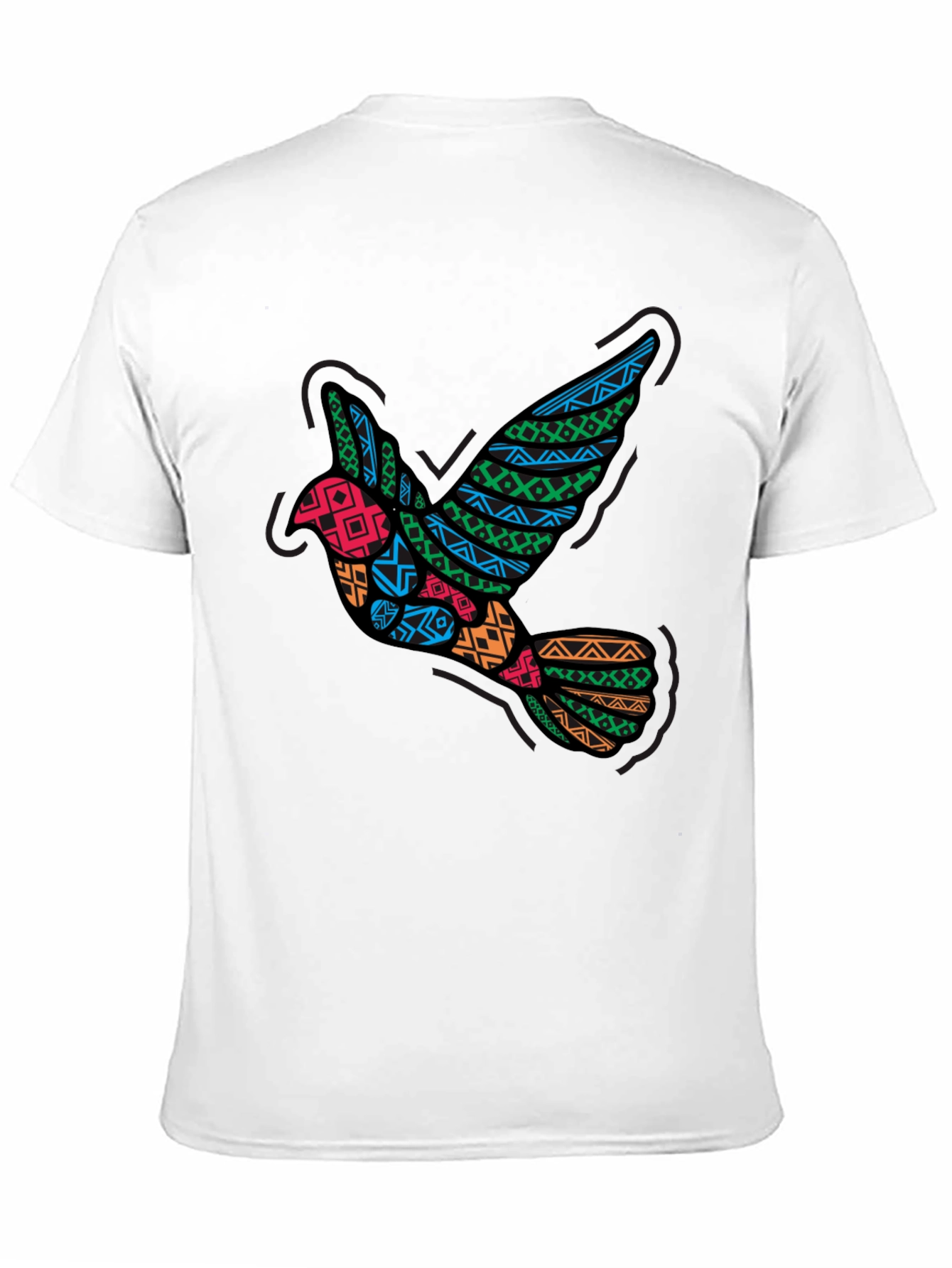 Tribal Dove Graphic Black T-Shirt