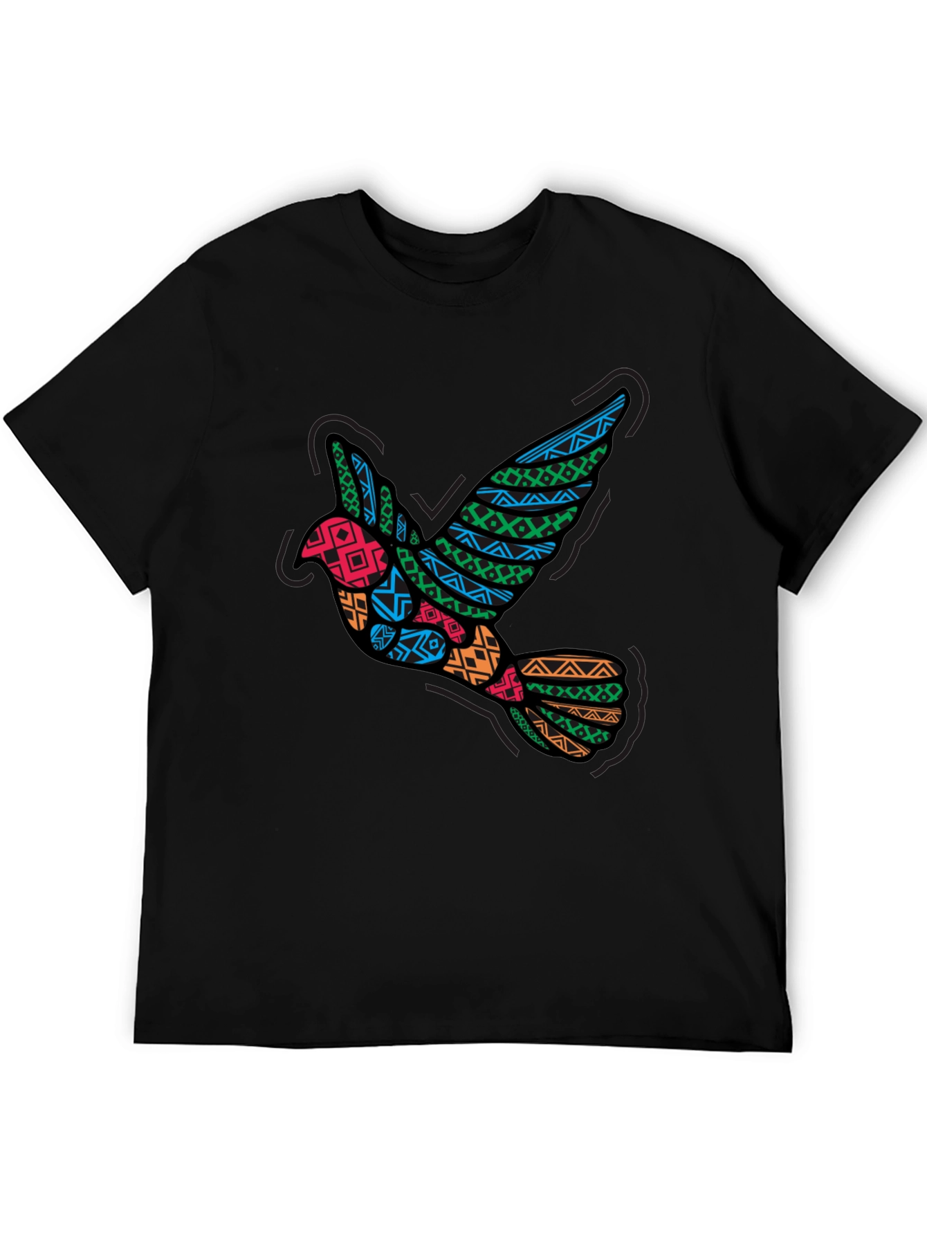 Tribal Dove Graphic Black T-Shirt