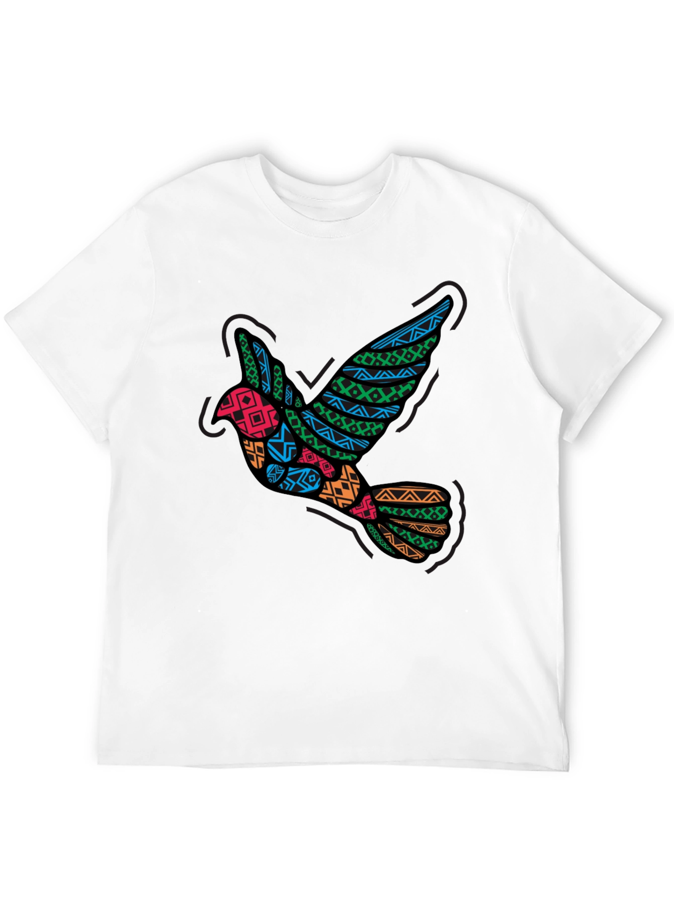 Tribal Dove Graphic Black T-Shirt