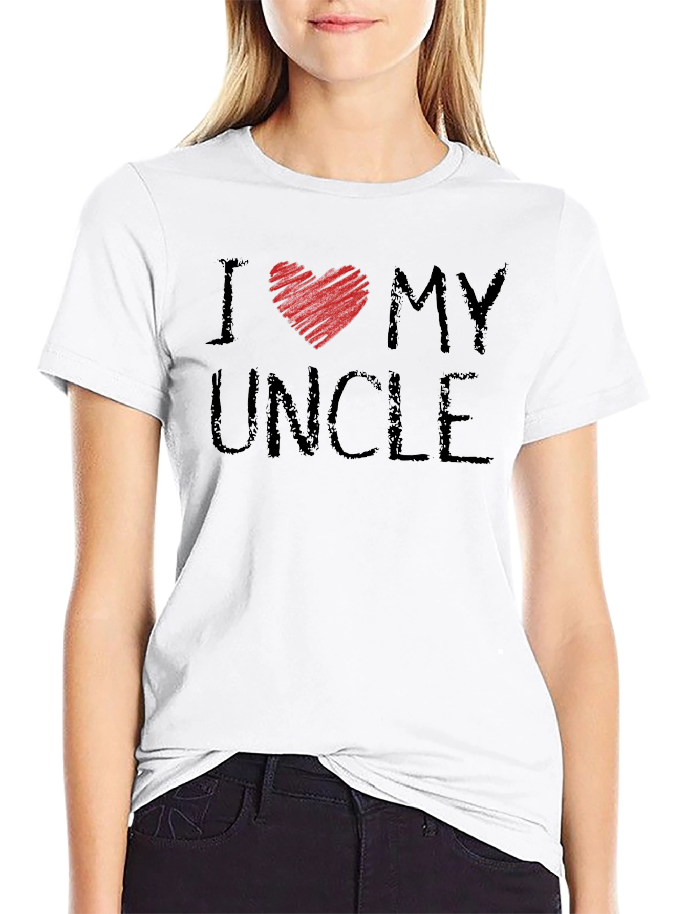 I Heart My Uncle Black Graphic Tee