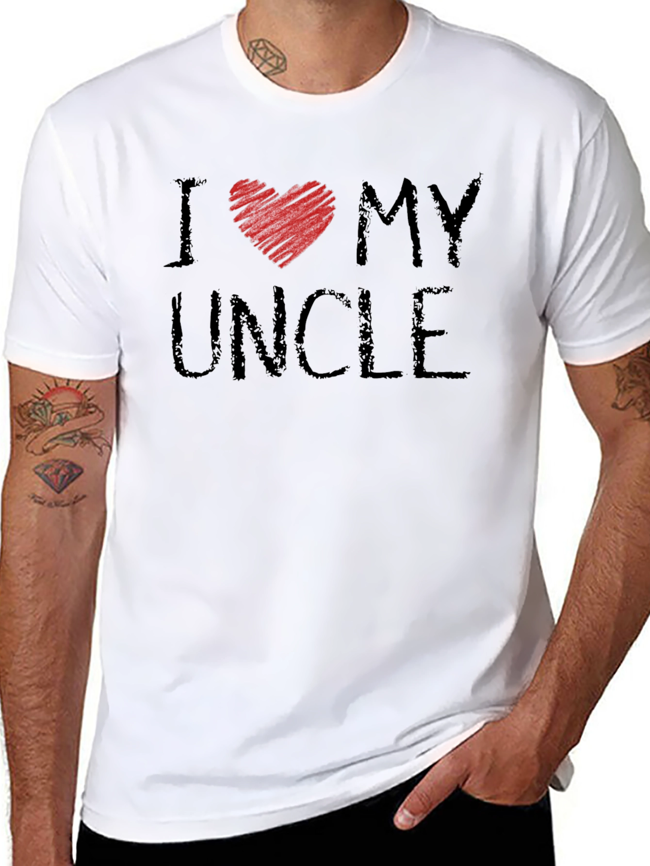 I Heart My Uncle Black Graphic Tee