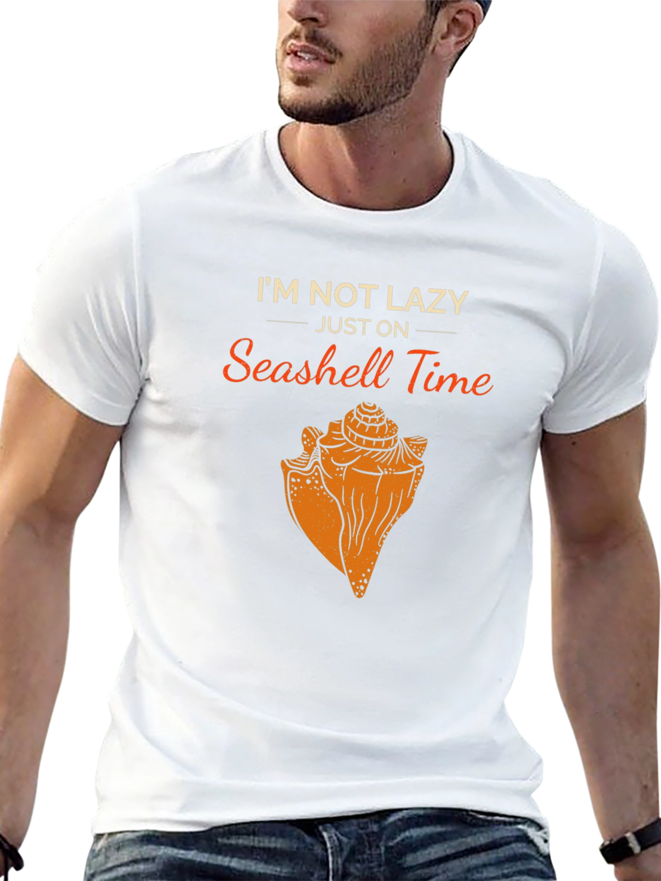 Seashell Time Graphic T-Shirt - Lazy Humor Tee