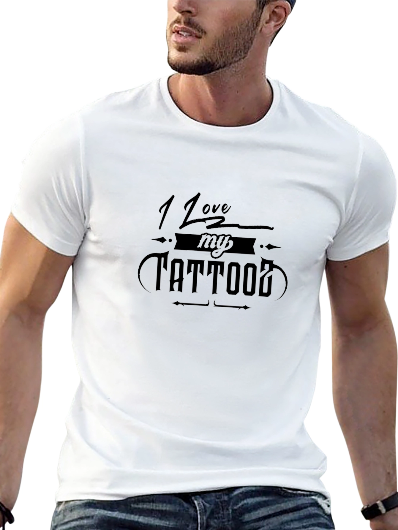 I Love My Tattoo Graphic Tee - Black T-Shirt