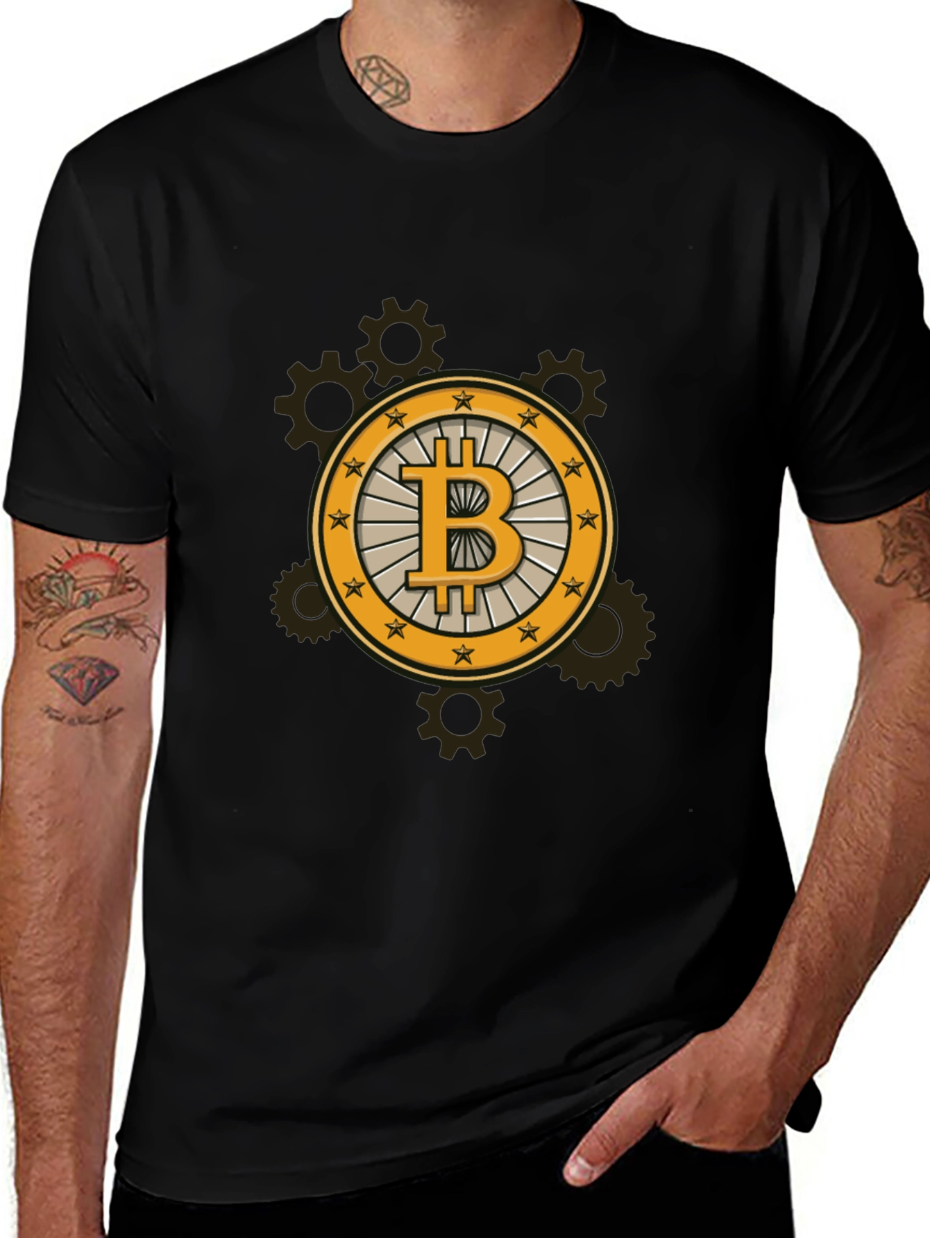 Bitcoin Steampunk Black Tee