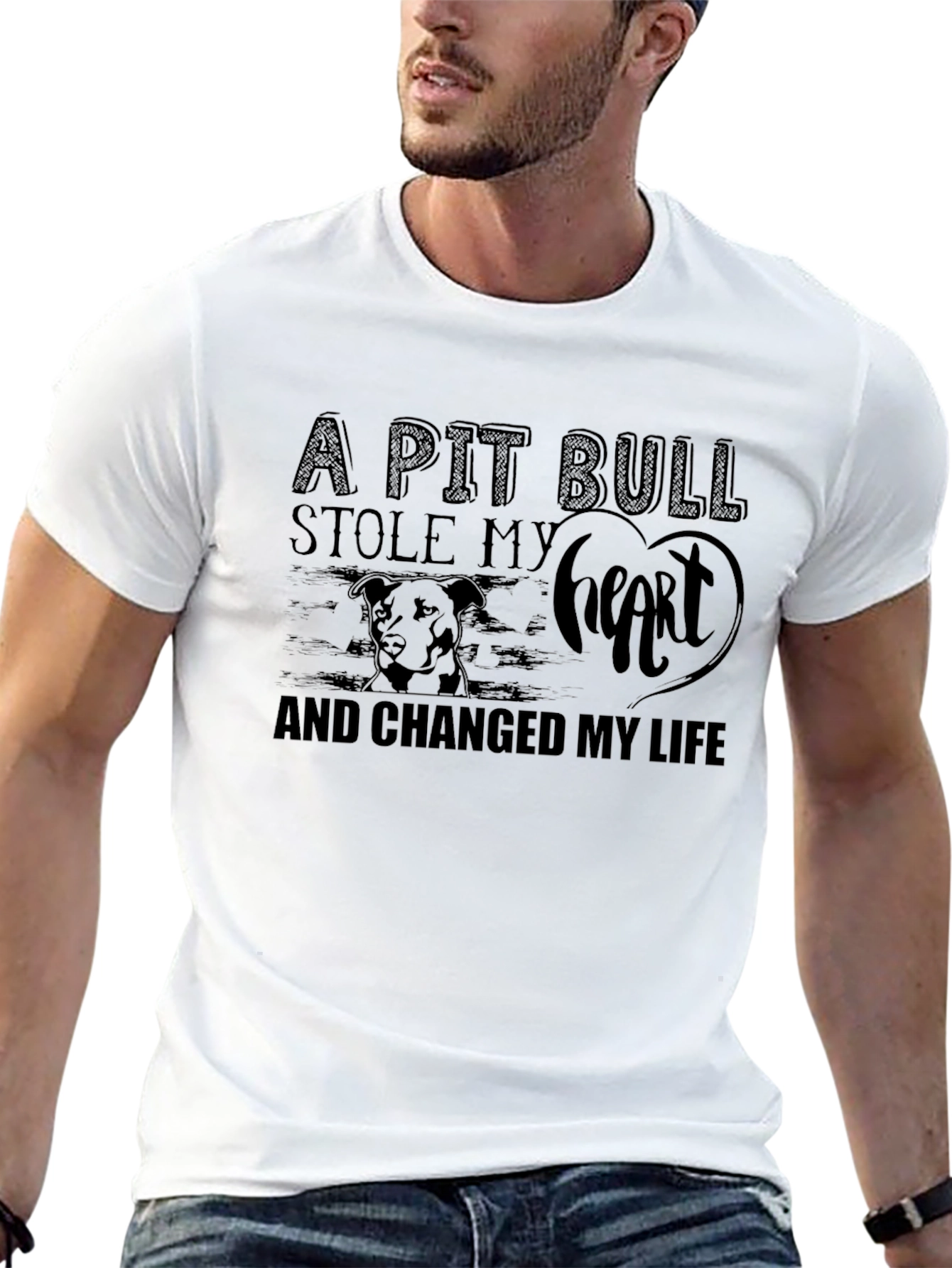 Pit Bull Stole My Heart Graphic T-Shirt
