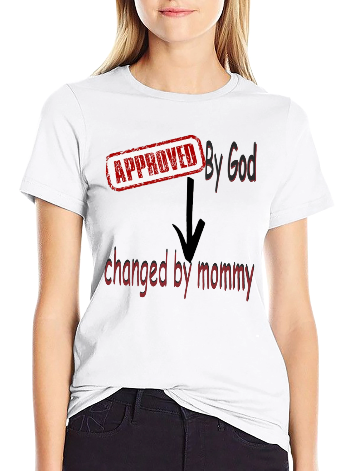 Approved By God Changed By Mommy - Black T-Shirt