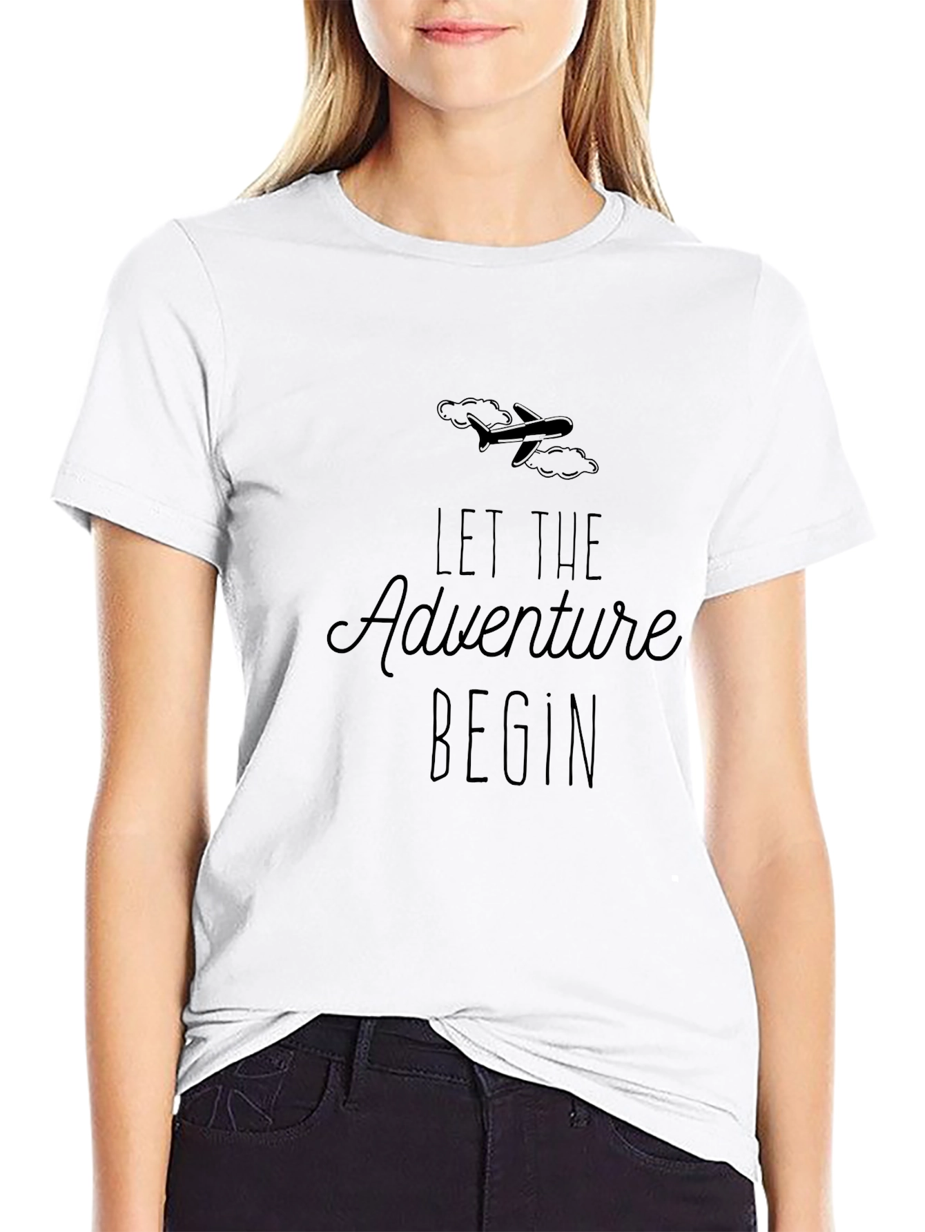 Adventure Begins Graphic Tee - Black