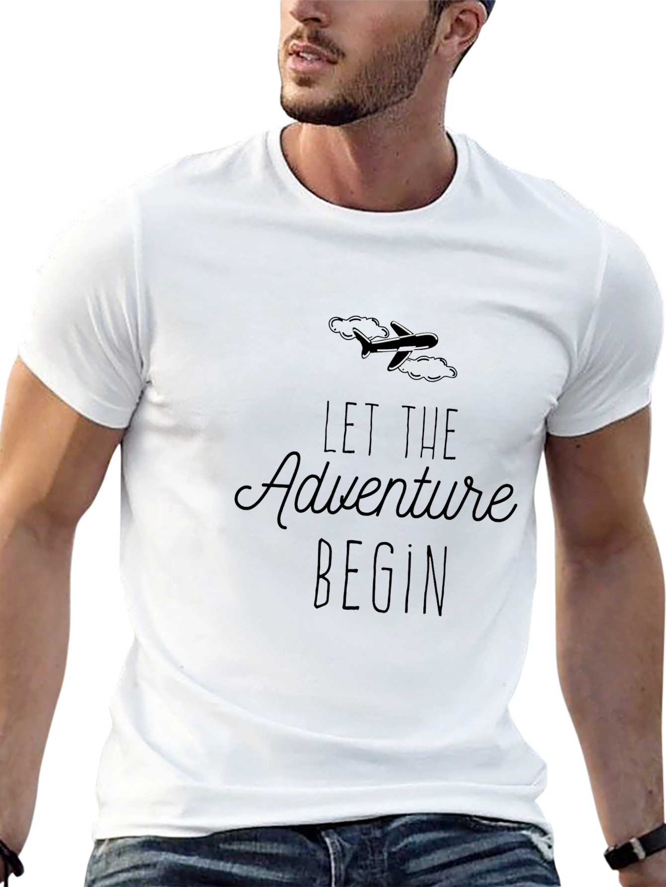Adventure Begins Graphic Tee - Black