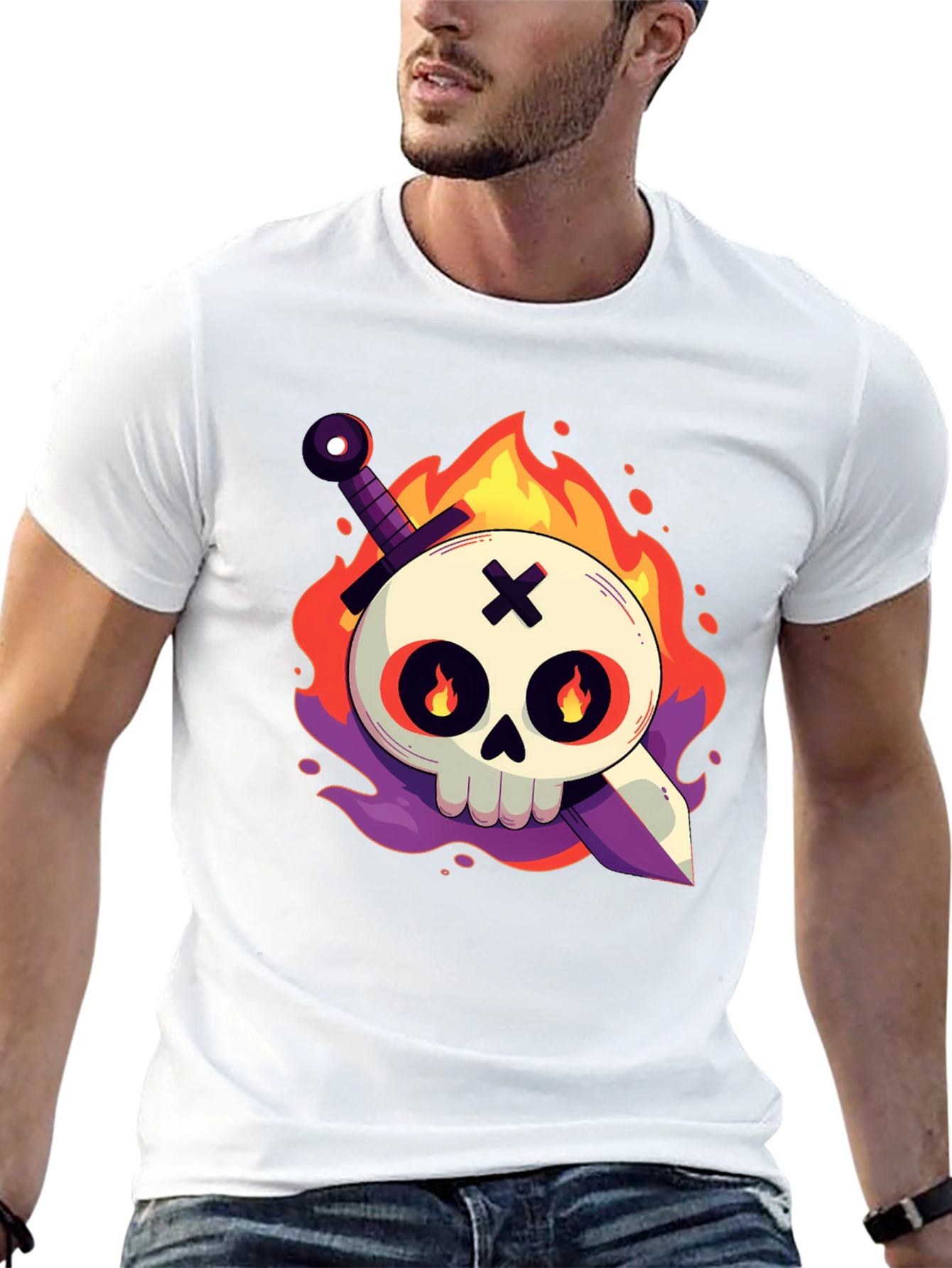 Skull & Sword Graphic Tee - Black