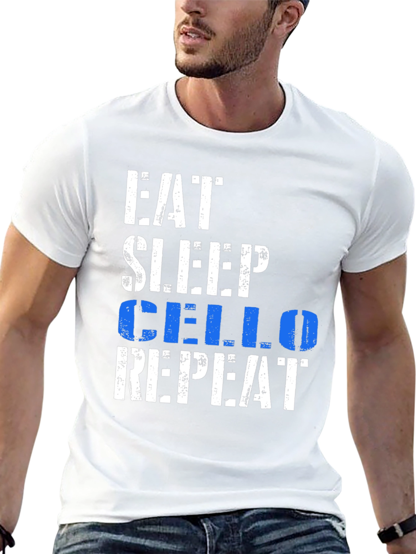 Eat Sleep Cello Repeat Black Graphic Tee