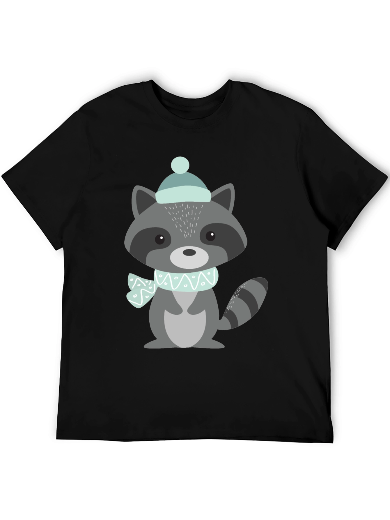 Cute Raccoon Winter Hat Graphic Tee