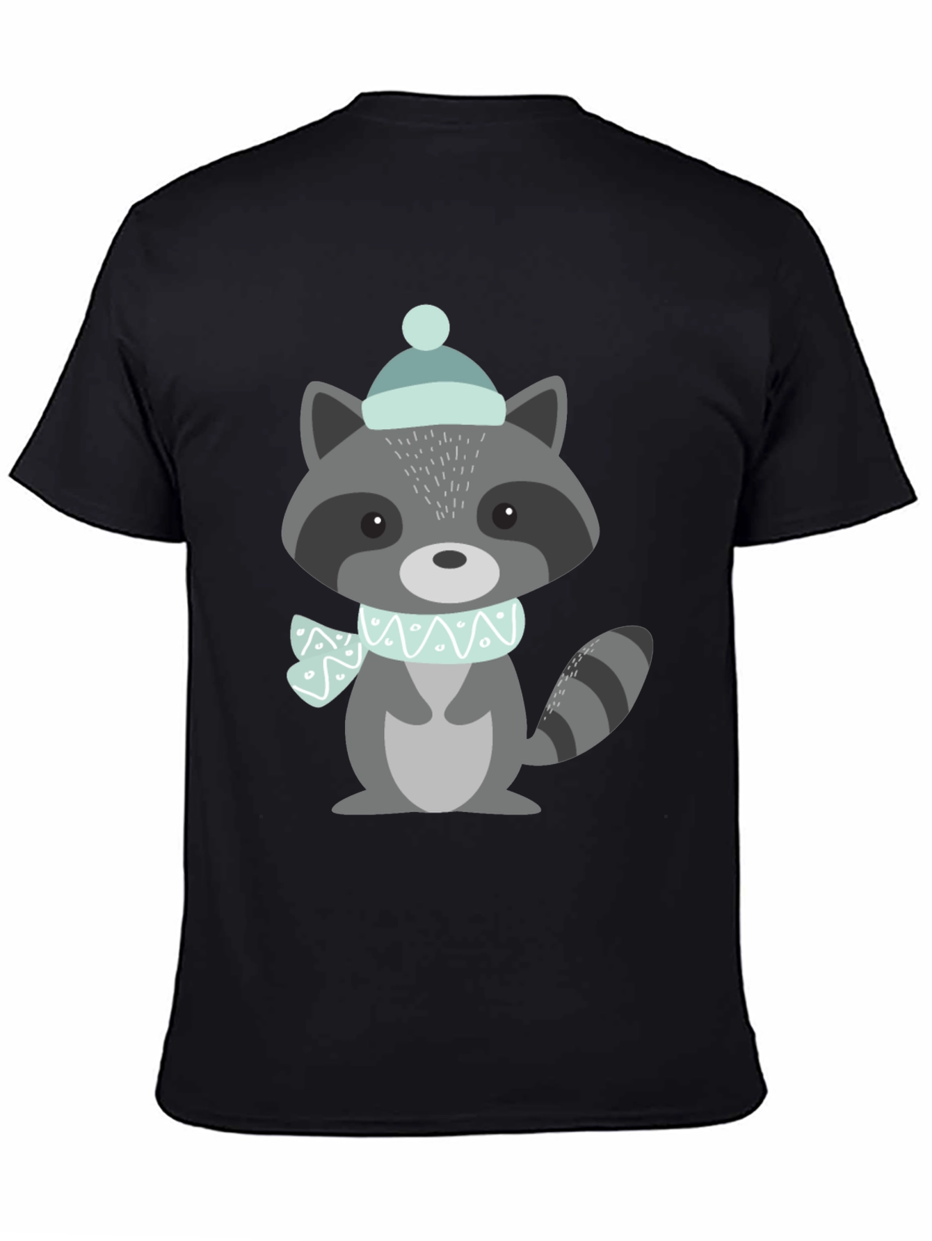 Cute Raccoon Winter Hat Graphic Tee