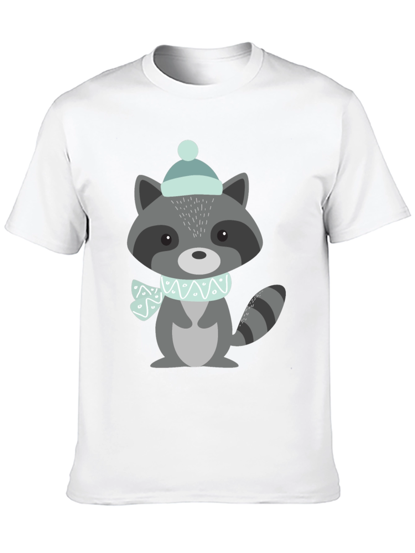 Cute Raccoon Winter Hat Graphic Tee