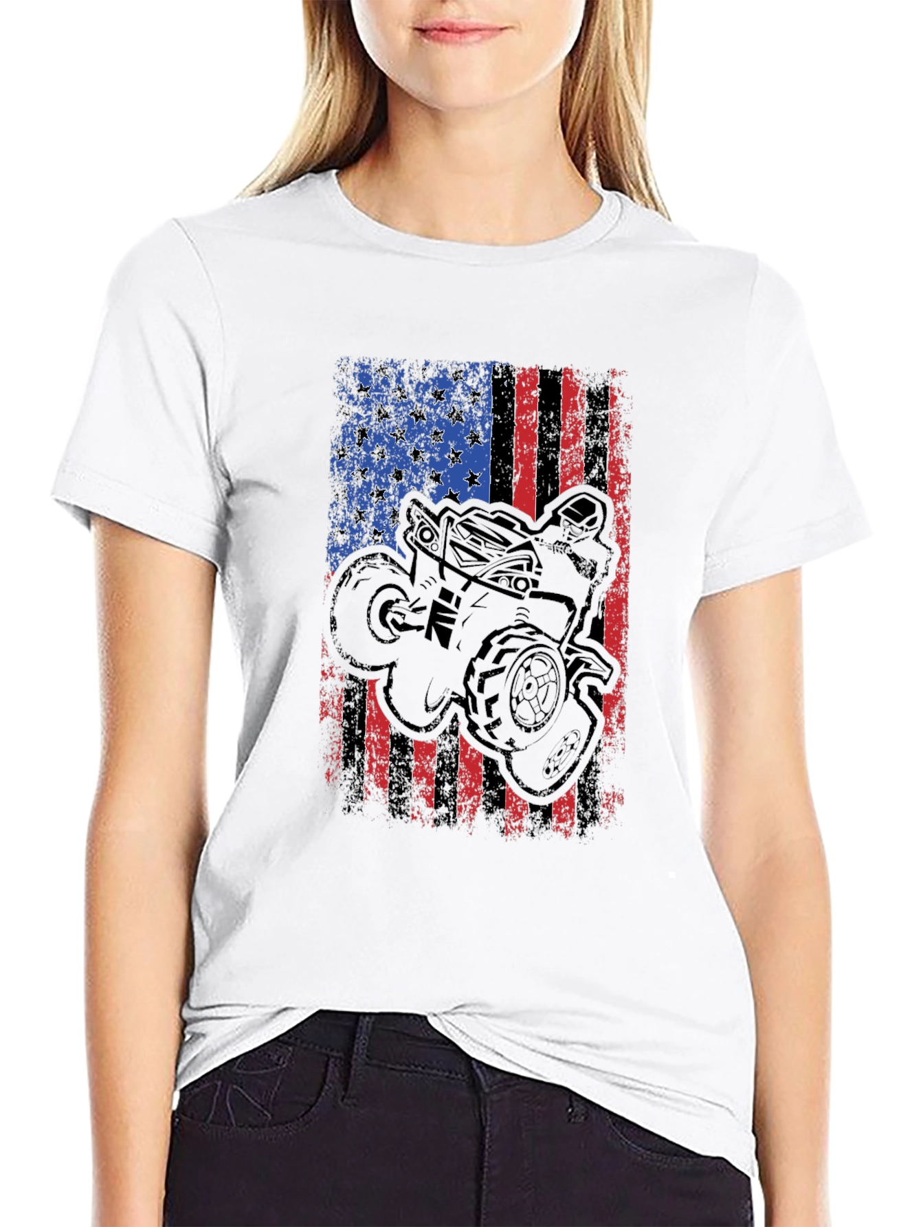 American Flag ATV Rider Graphic Tee