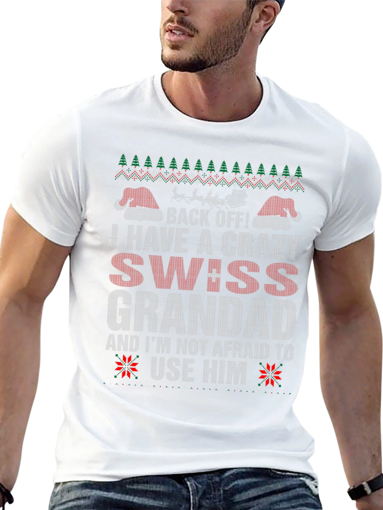 Crazy Swiss Grandad Christmas T-Shirt