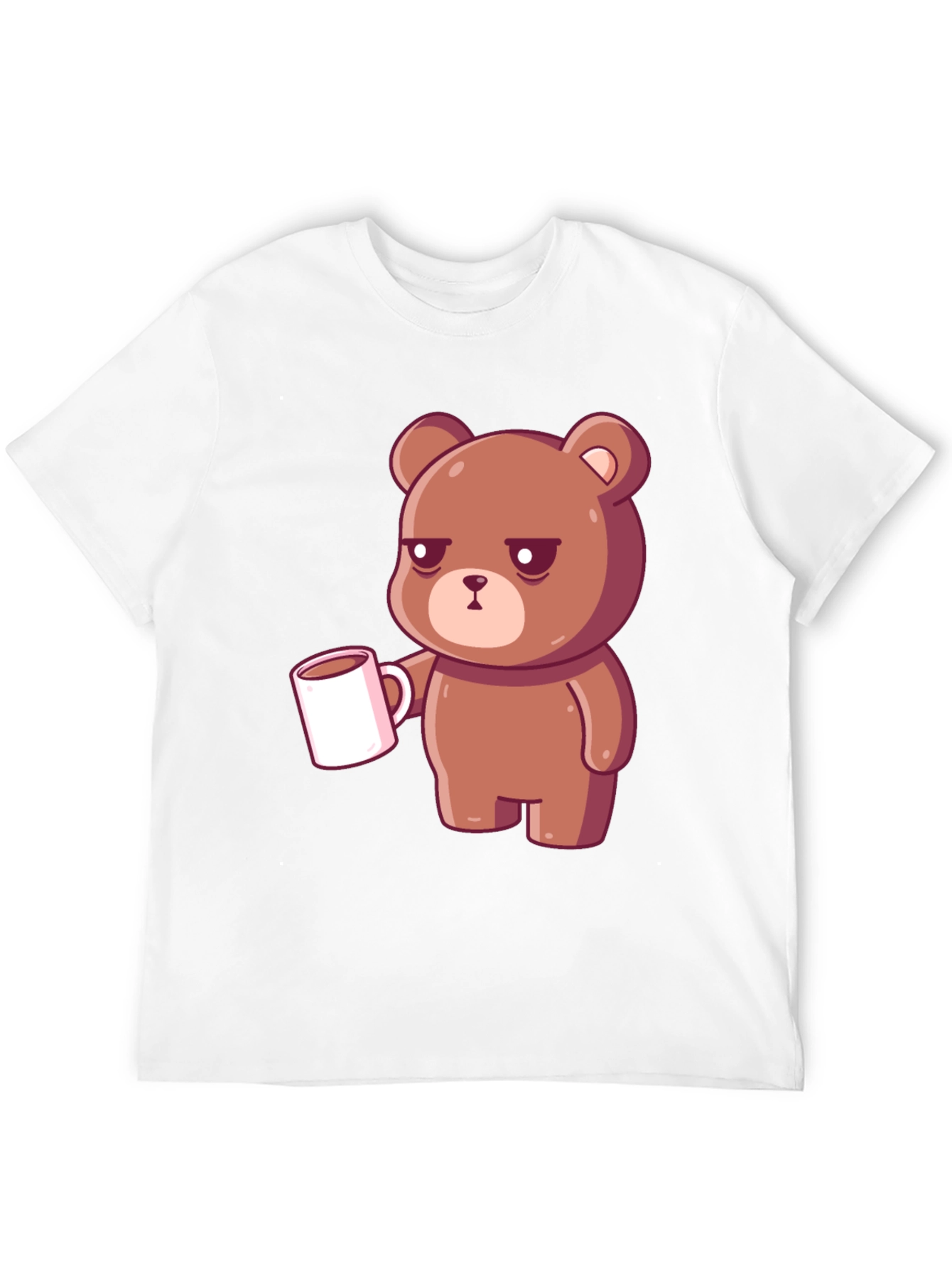 Sleepy Bear Coffee T-Shirt - Black Casual Tee