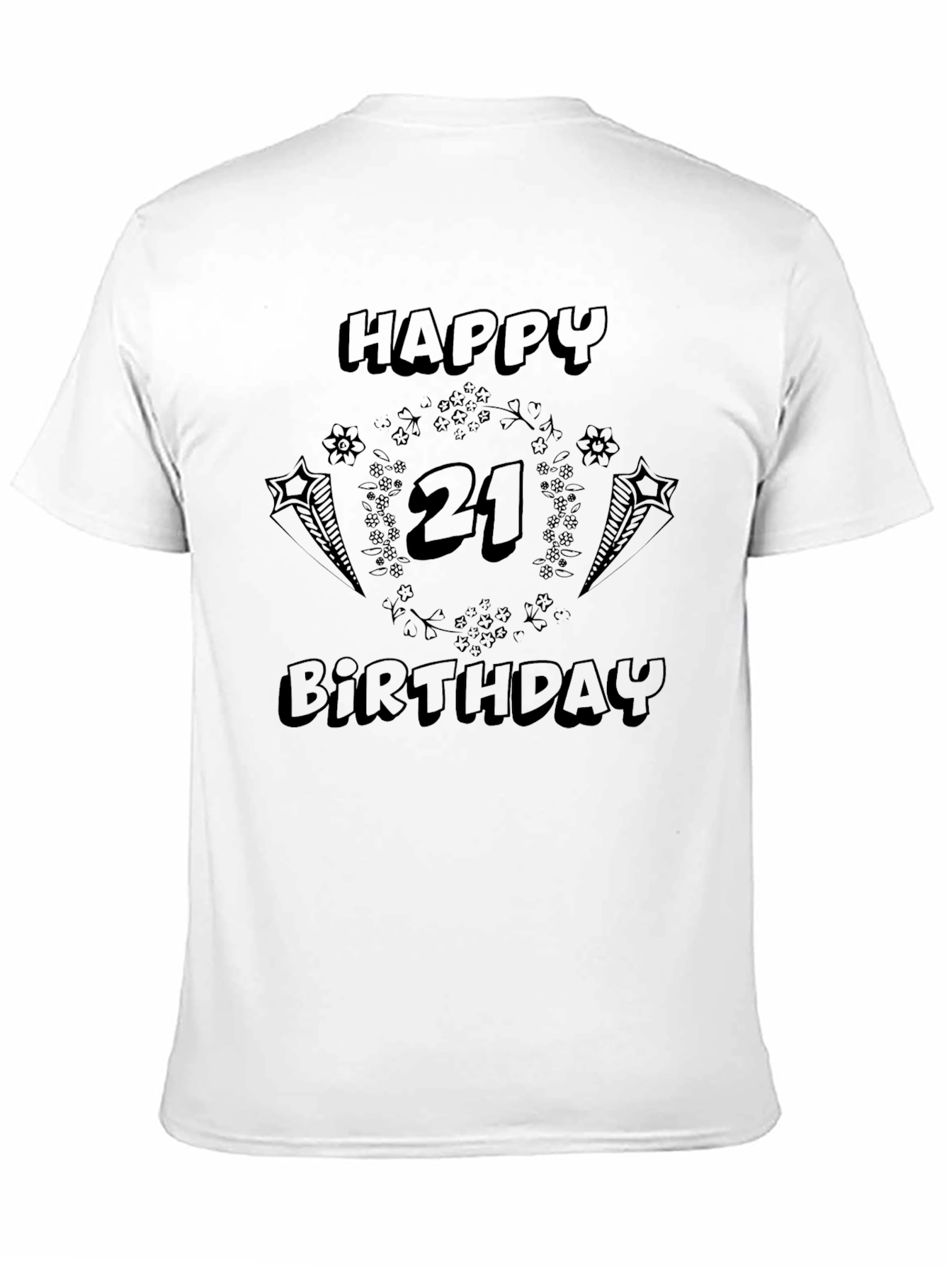Happy 21st Birthday Black Graphic Tee