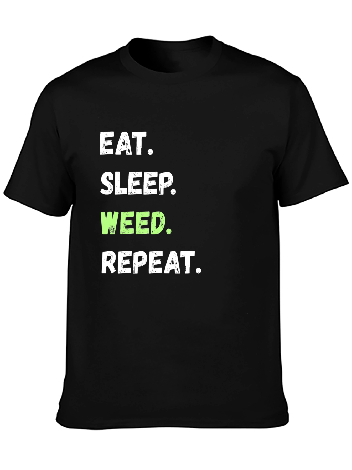 Eat Sleep Weed Repeat Graphic Tee - Black