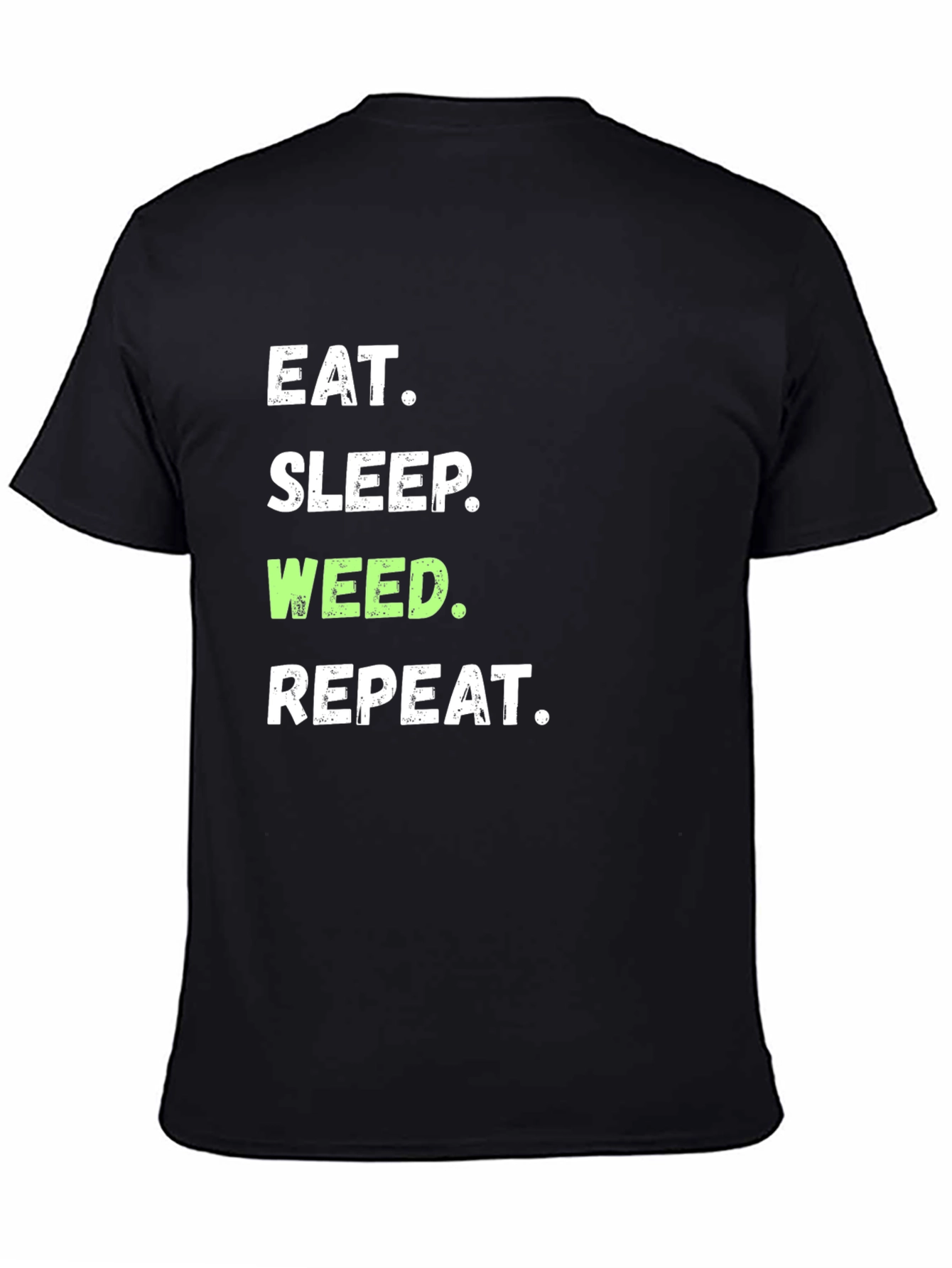 Eat Sleep Weed Repeat Graphic Tee - Black
