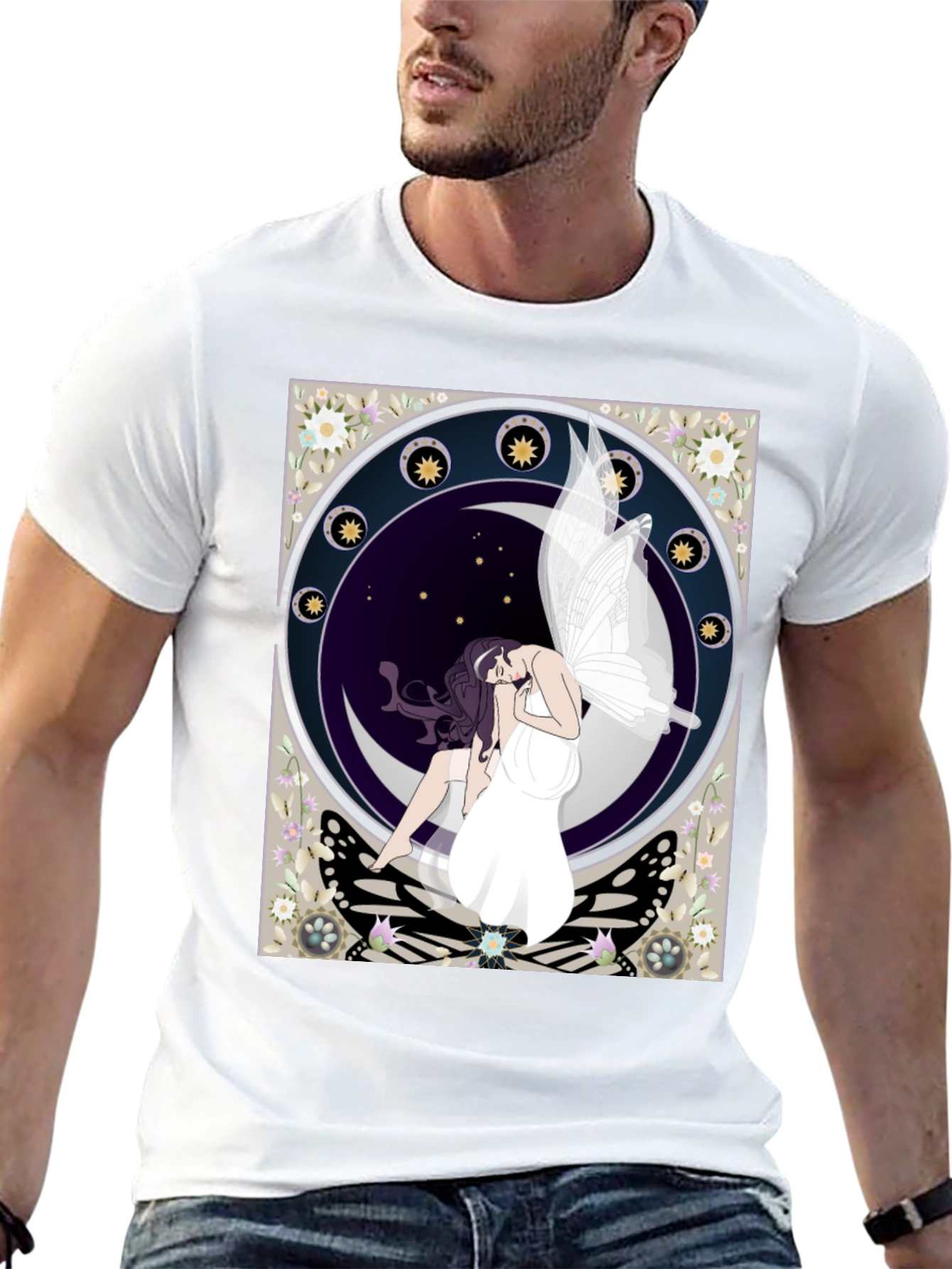 Moon Fairy Graphic Tee - Mystical Style