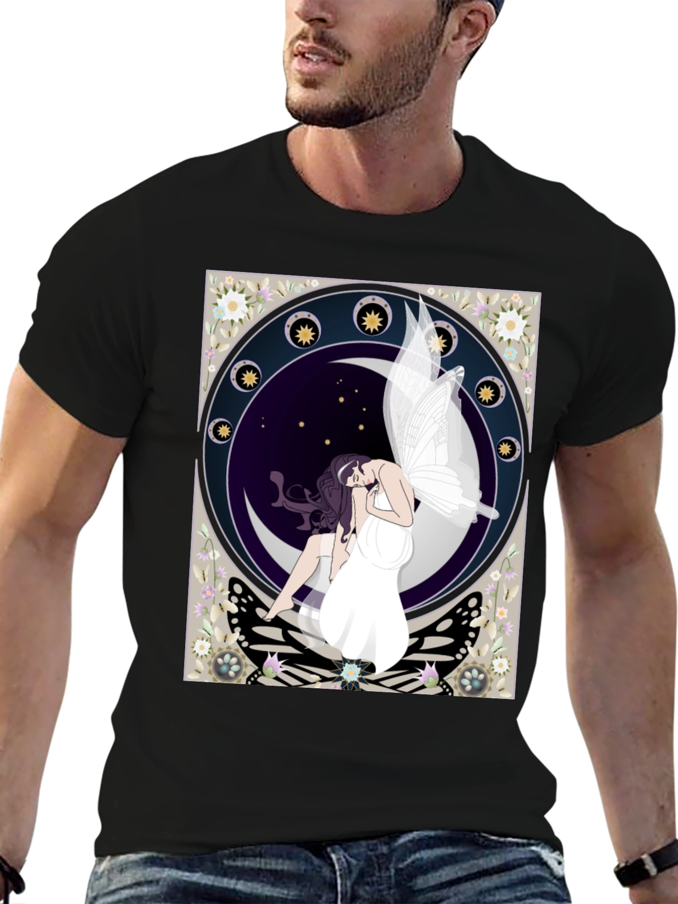 Moon Fairy Graphic Tee - Mystical Style