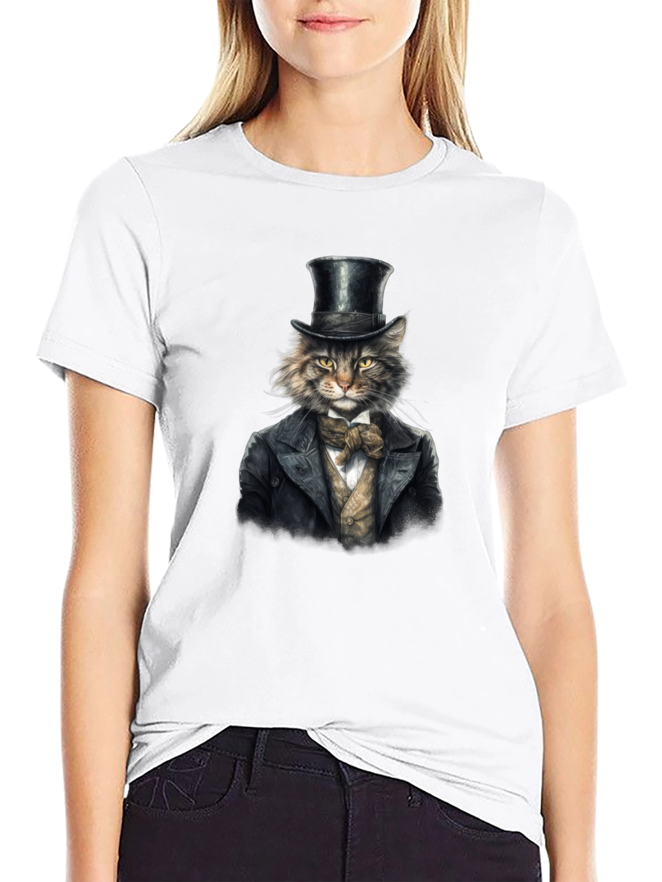Dapper Cat T-Shirt - Top Hat & Tuxedo
