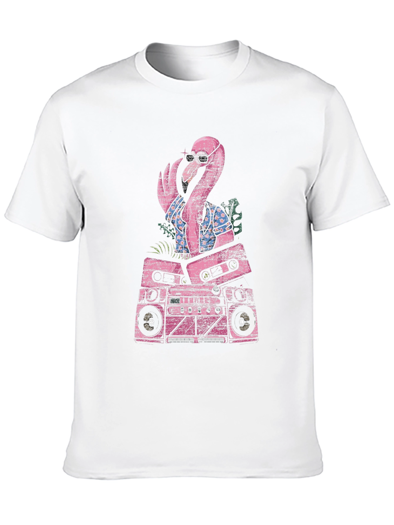 Retro Flamingo Boombox Graphic Tee