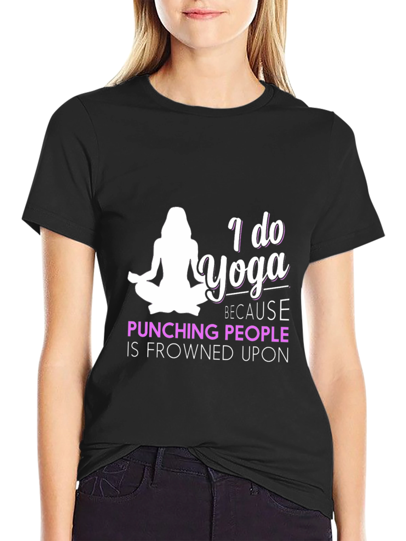 Yoga Motivation Tee - Punching People Frowned Upon